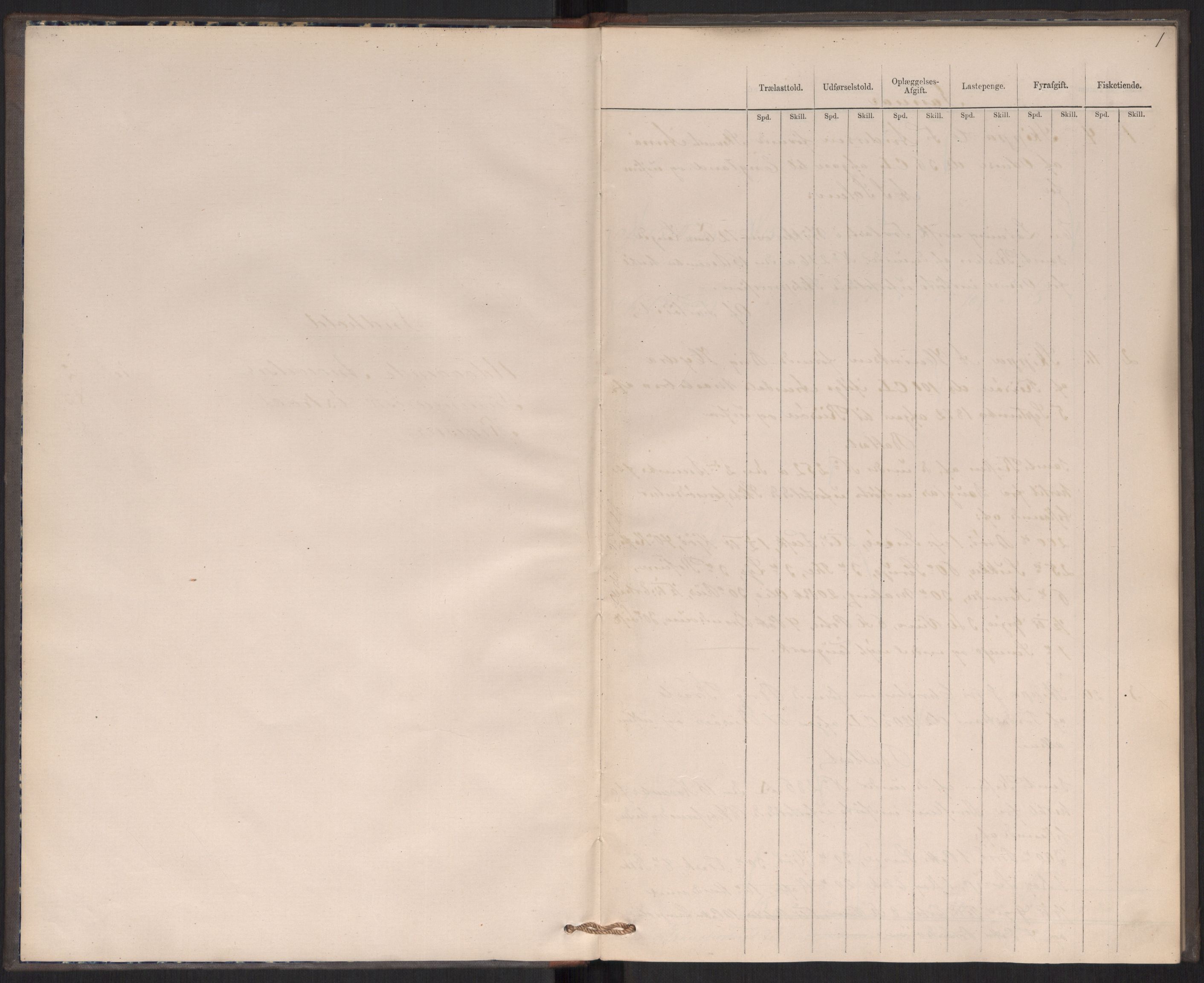 Revisjonsdepartementet, 2. revisjonskontor, RA/S-1115/E/E039/L0276: Tvedestrand: Utgående tollbok, 1876, p. 1