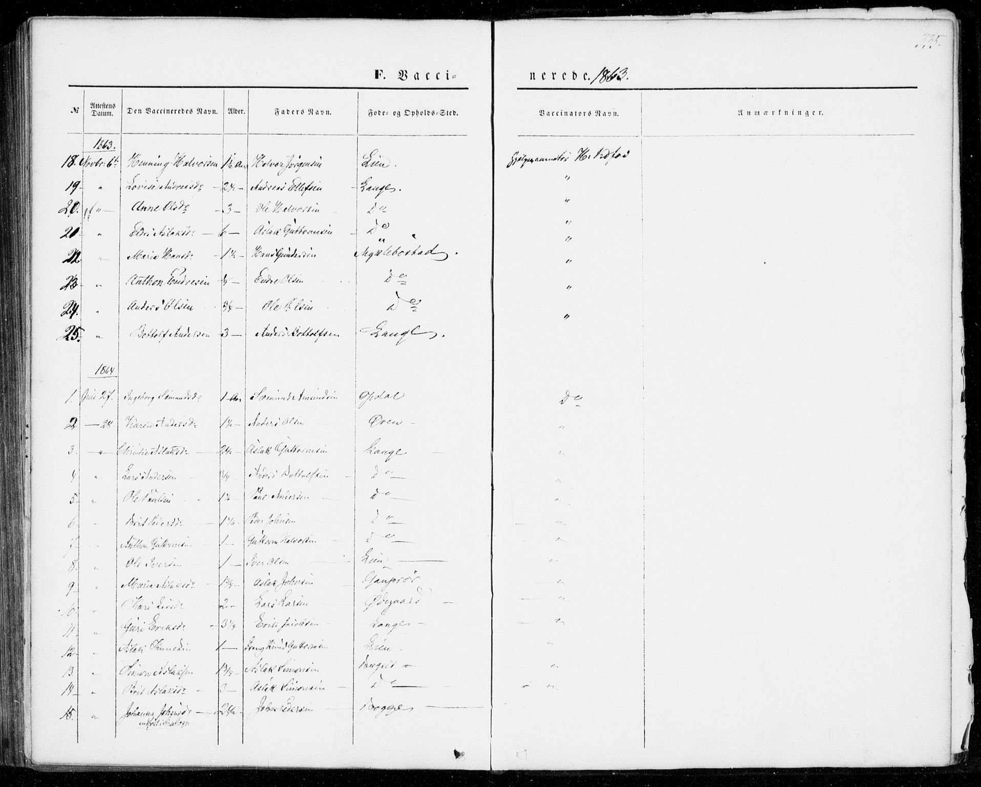 Ministerialprotokoller, klokkerbøker og fødselsregistre - Møre og Romsdal, SAT/A-1454/554/L0643: Parish register (official) no. 554A01, 1846-1879, p. 335