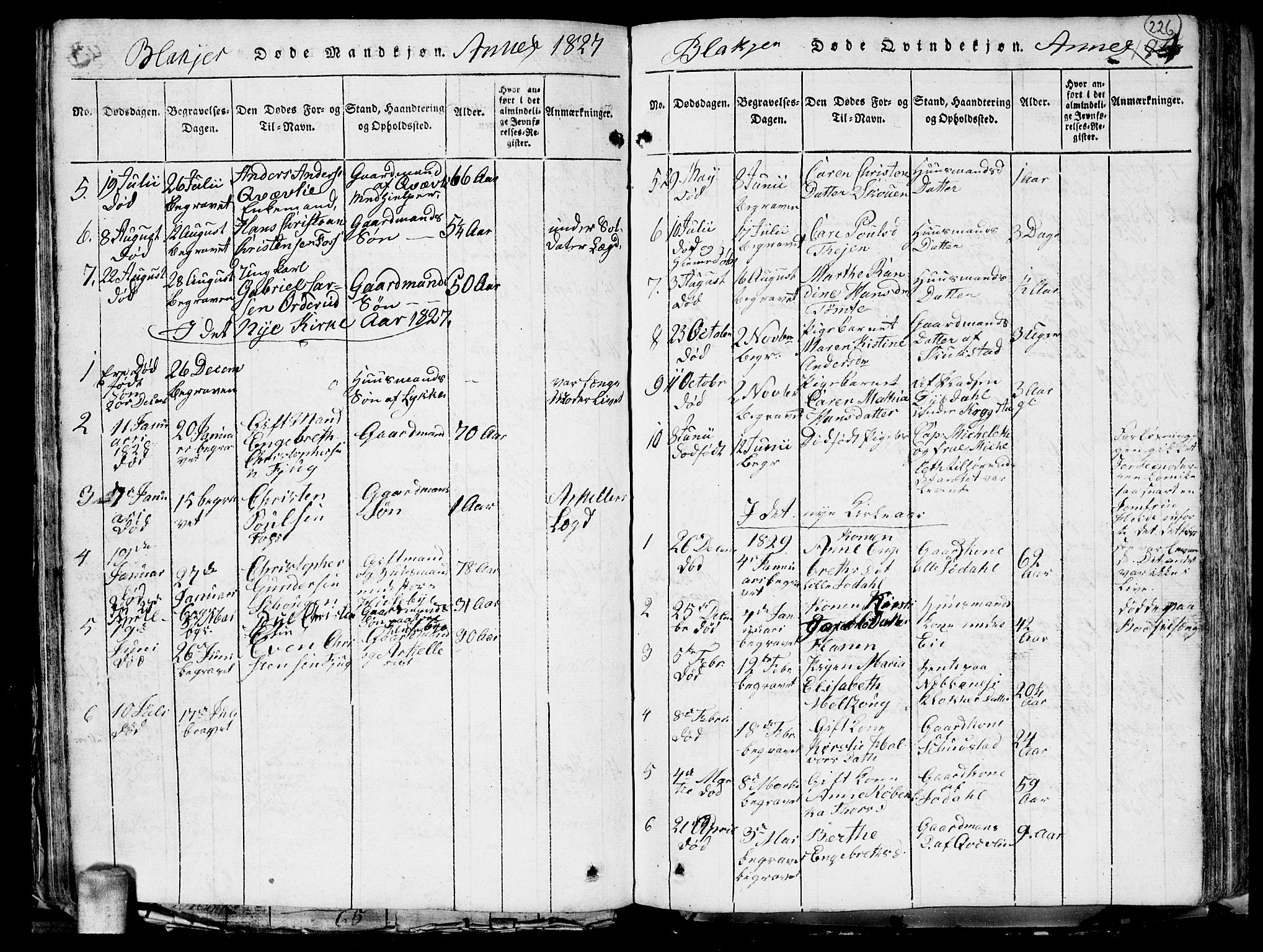 Aurskog prestekontor Kirkebøker, AV/SAO-A-10304a/G/Ga/L0001: Parish register (copy) no. I 1, 1814-1829, p. 226