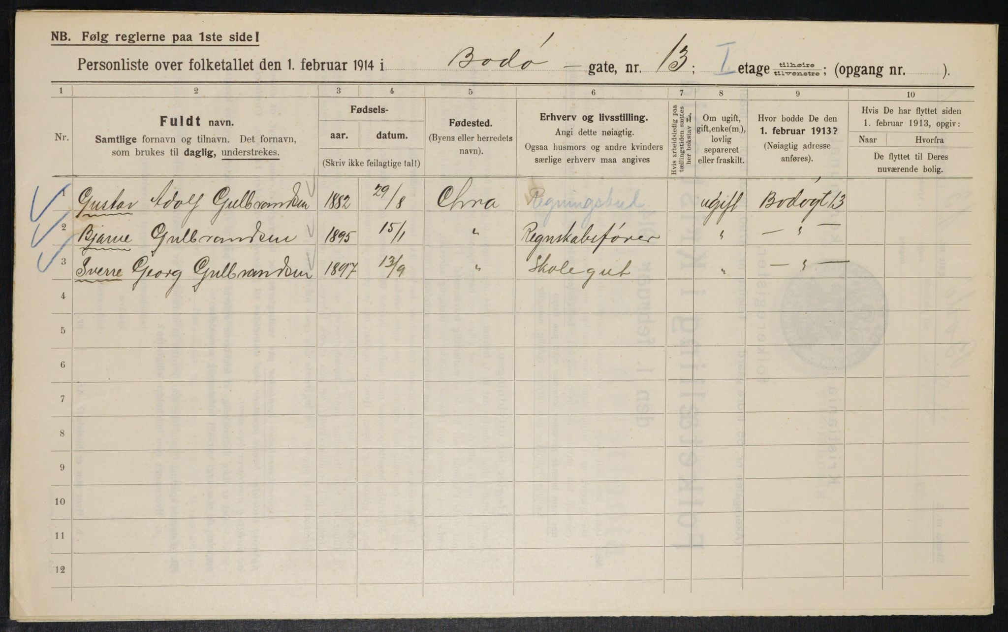 OBA, Municipal Census 1914 for Kristiania, 1914, p. 6774