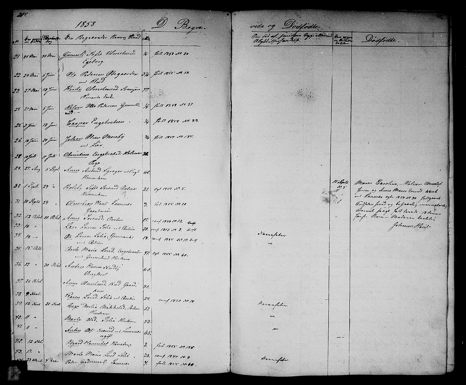 Aurskog prestekontor Kirkebøker, SAO/A-10304a/G/Ga/L0003: Parish register (copy) no. I 3, 1858-1883, p. 214