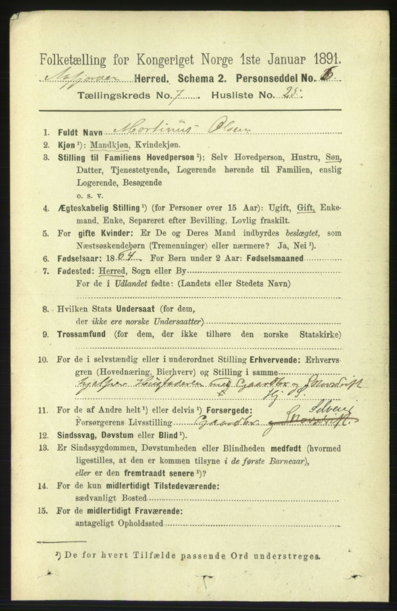 RA, 1891 census for 1630 Åfjord, 1891, p. 1916