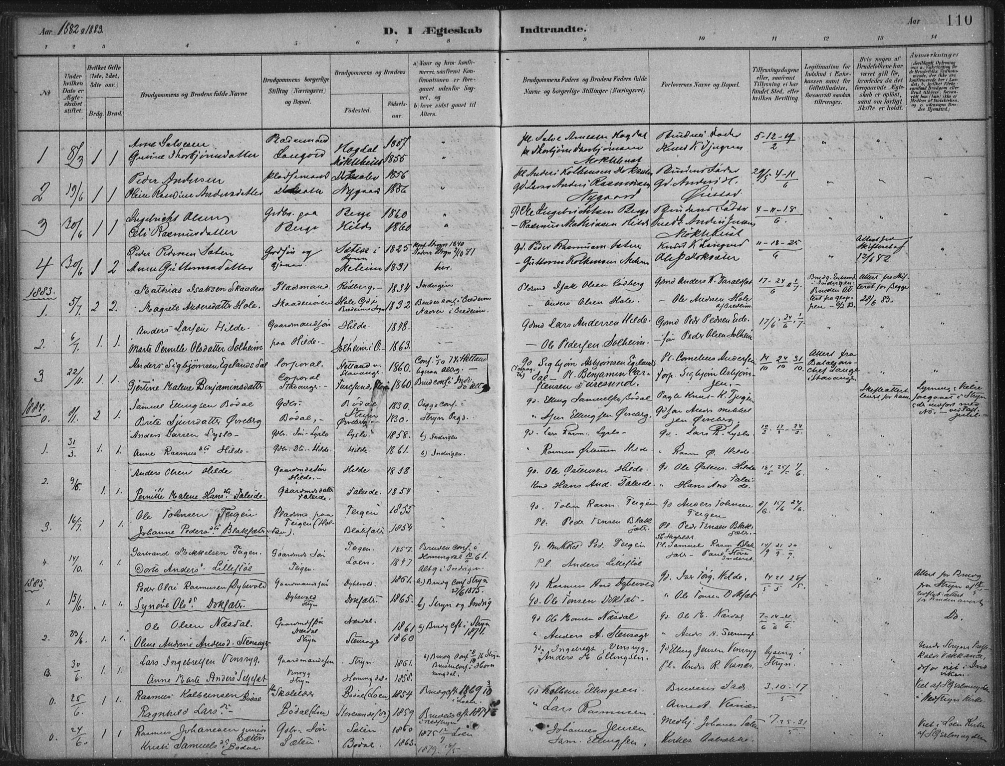 Innvik sokneprestembete, AV/SAB-A-80501: Parish register (official) no. B  1, 1879-1902, p. 110