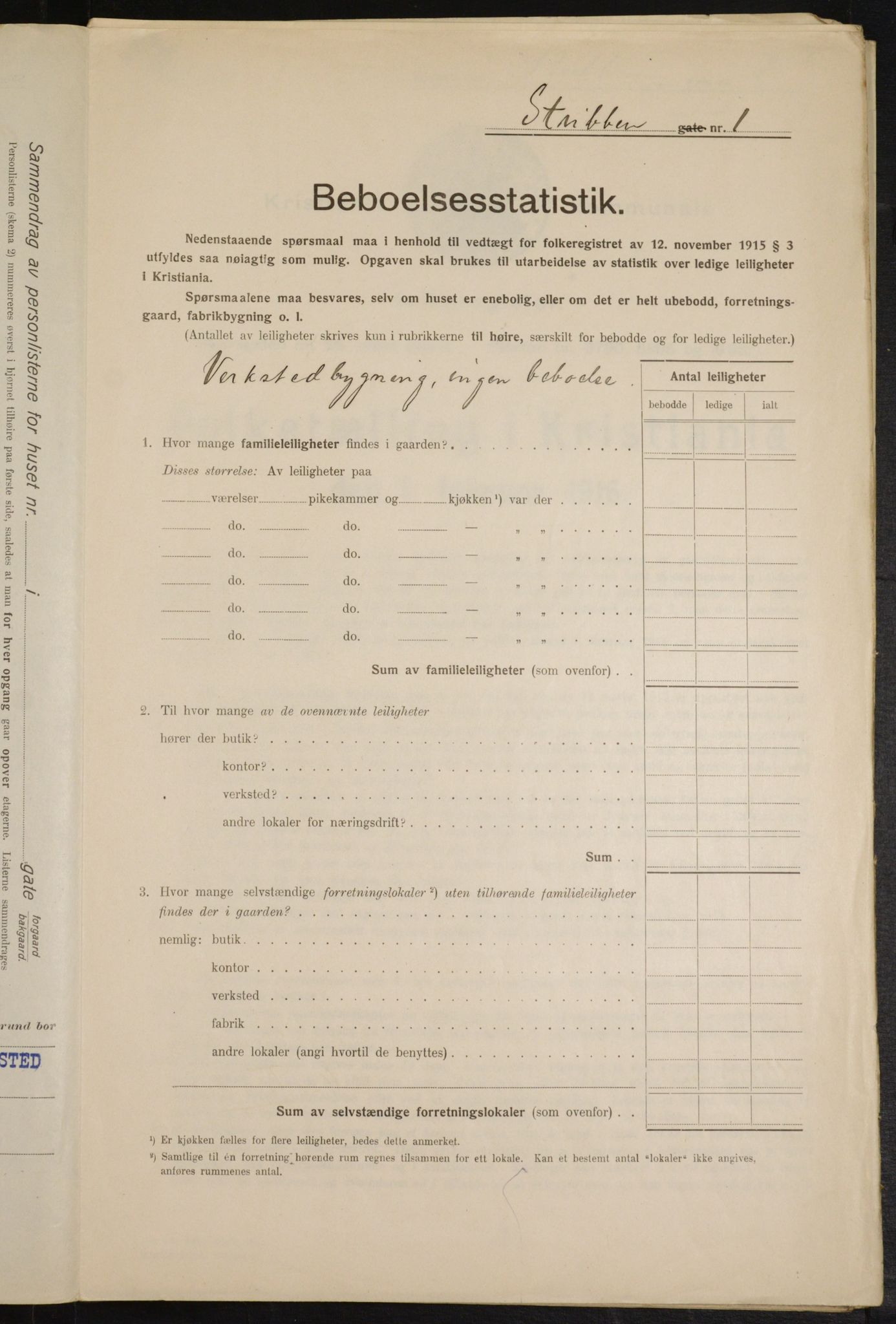 OBA, Municipal Census 1916 for Kristiania, 1916, p. 107207