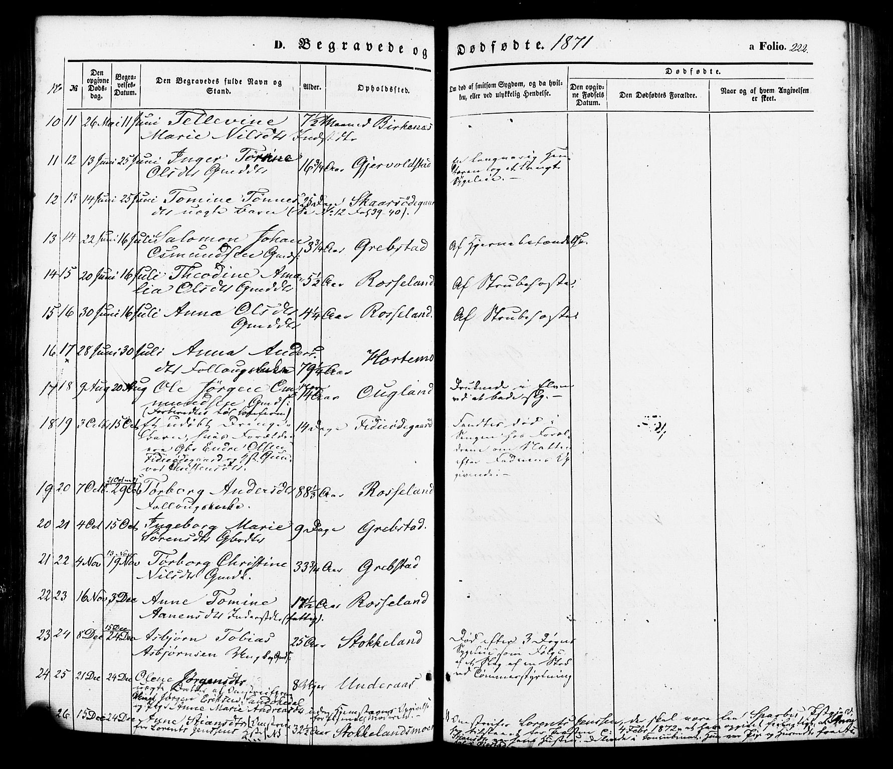 Søgne sokneprestkontor, AV/SAK-1111-0037/F/Fa/Faa/L0002: Parish register (official) no. A 2, 1854-1882, p. 222