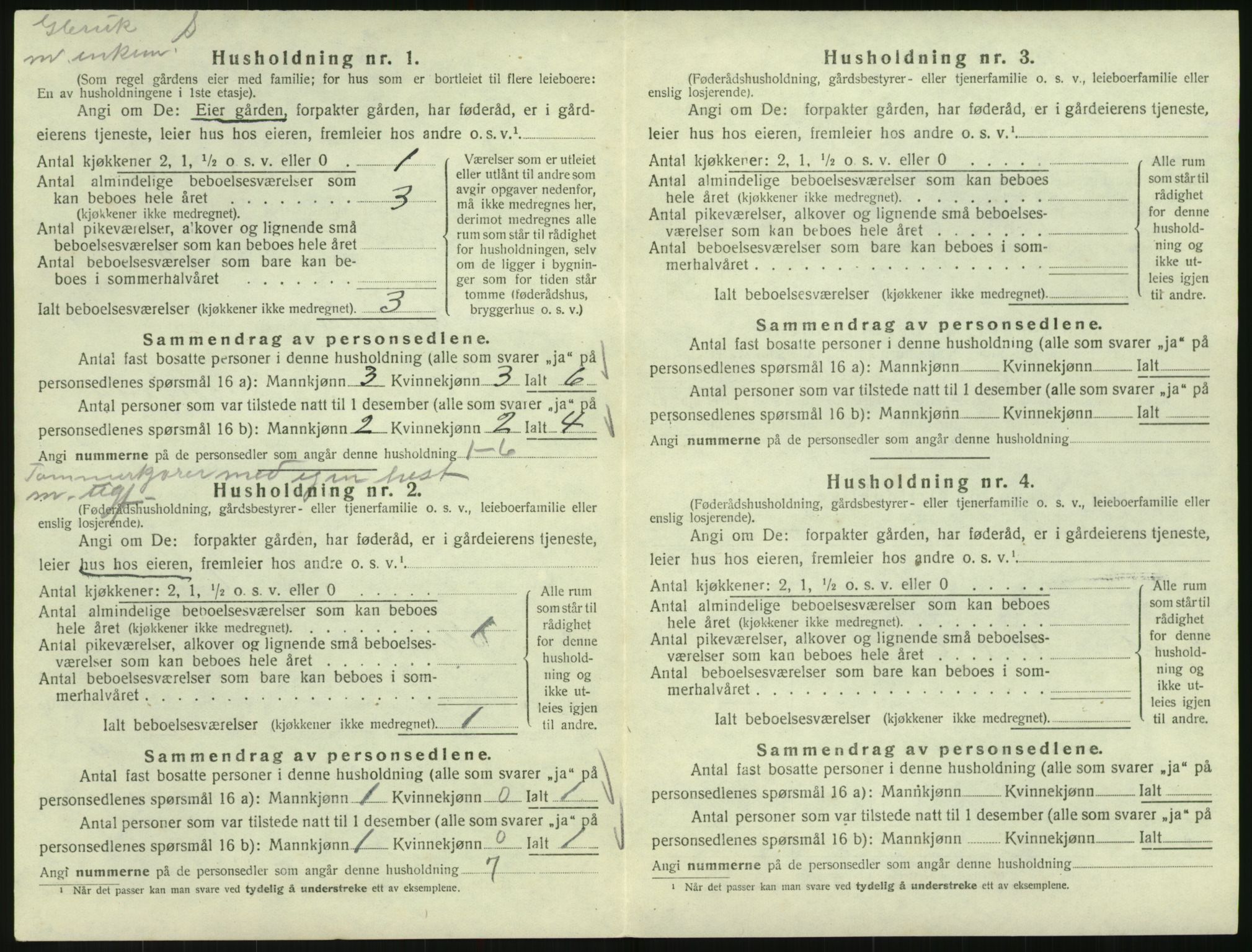 SAK, 1920 census for Vegusdal, 1920, p. 80