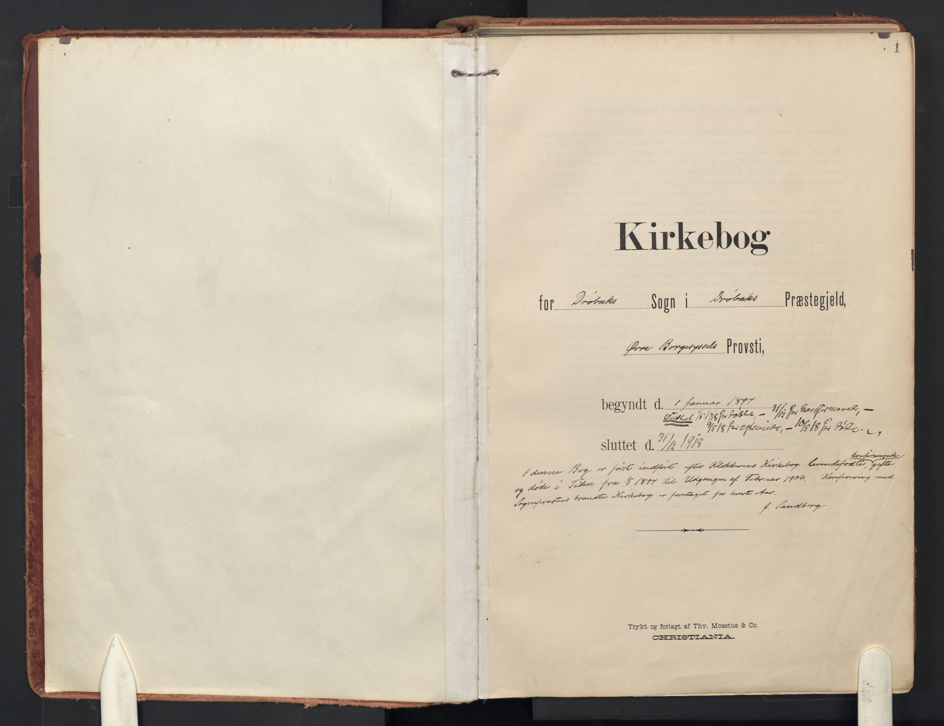 Drøbak prestekontor Kirkebøker, SAO/A-10142a/F/Fb/L0003: Parish register (official) no. II 3, 1897-1918, p. 1