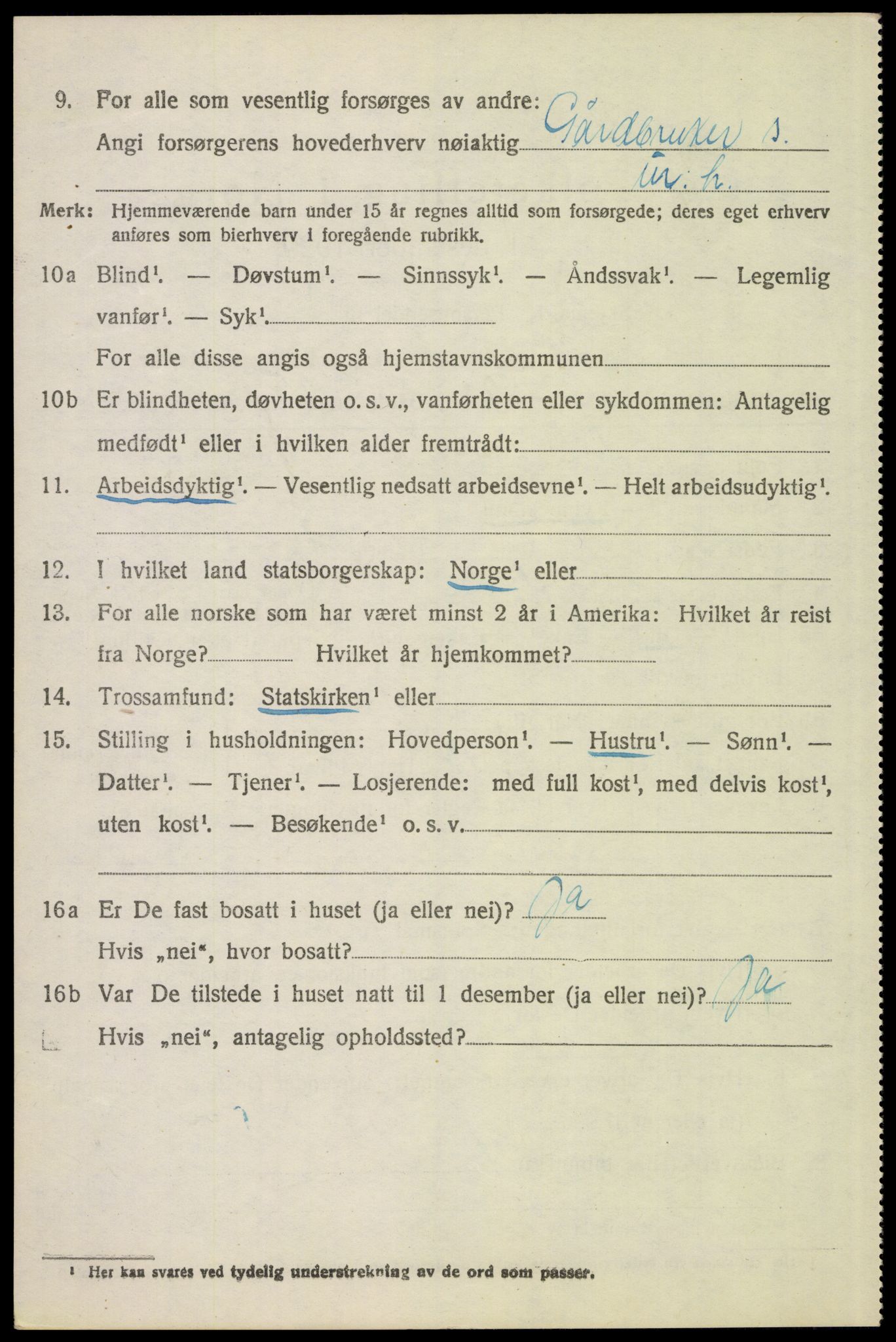 SAH, 1920 census for Alvdal, 1920, p. 5083