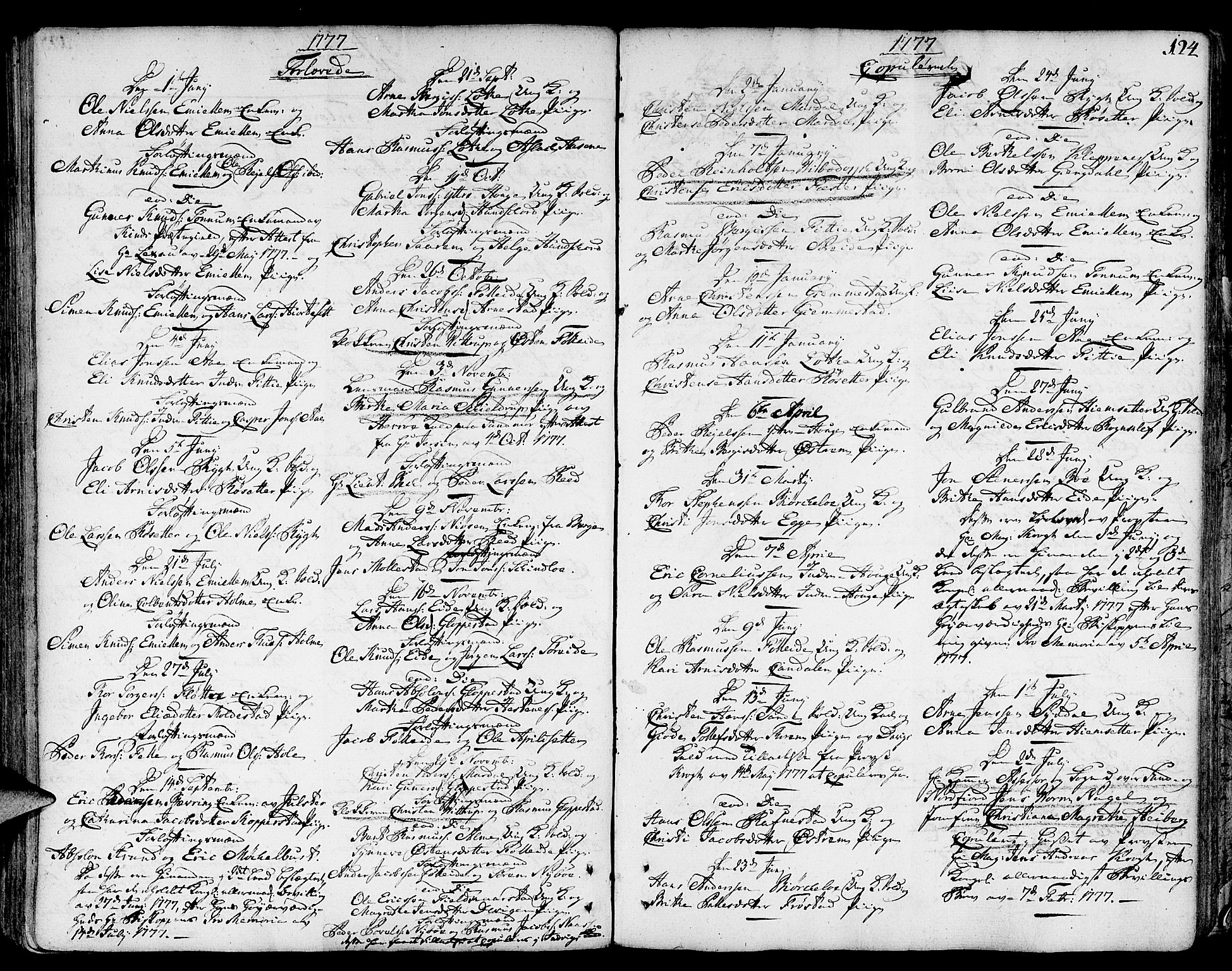 Gloppen sokneprestembete, SAB/A-80101/H/Haa/Haaa/L0004: Parish register (official) no. A 4, 1758-1784, p. 124