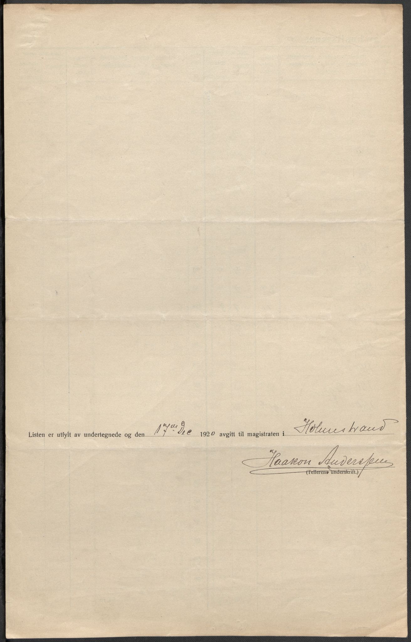 SAKO, 1920 census for Holmestrand, 1920, p. 15