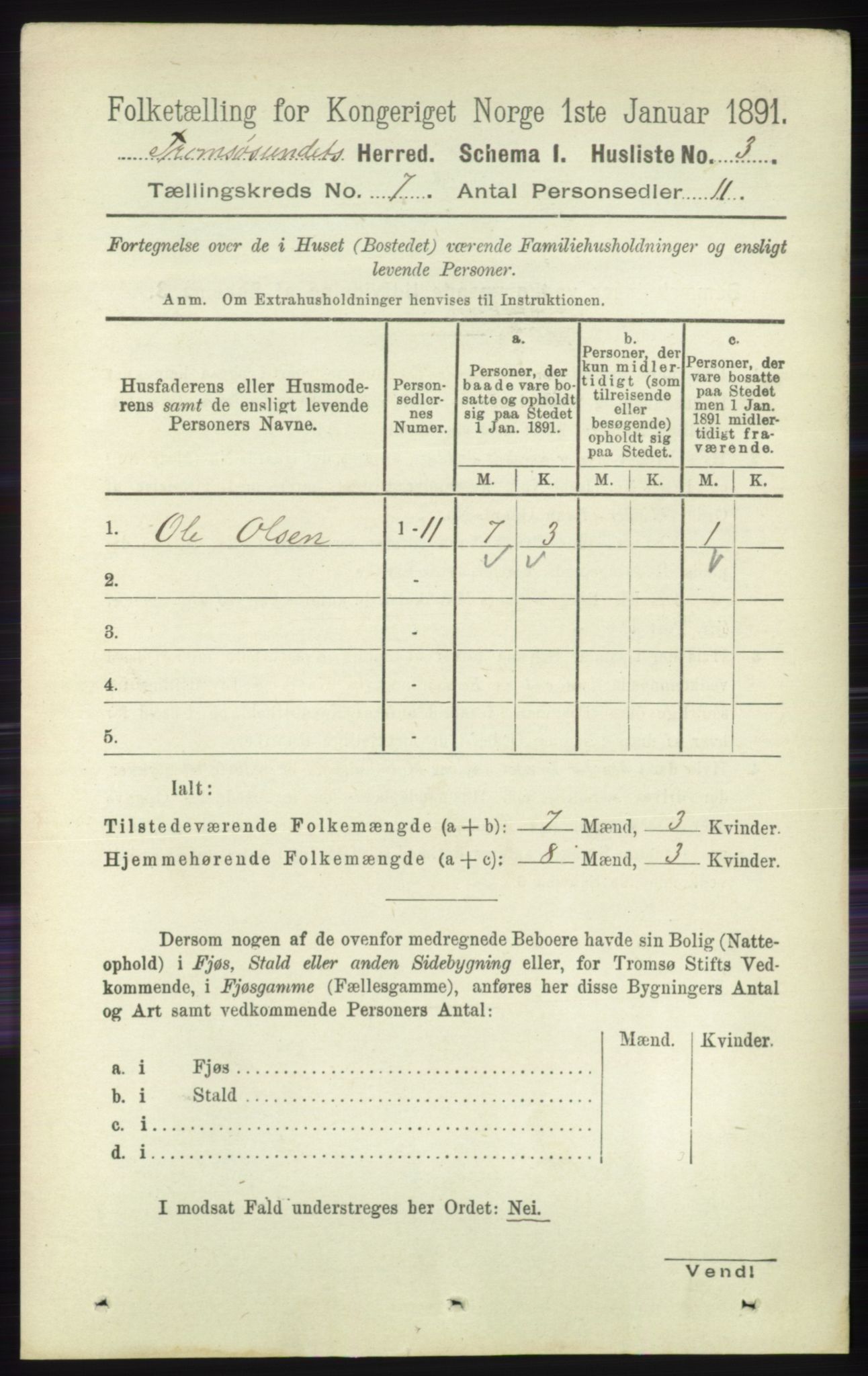 RA, 1891 census for 1934 Tromsøysund, 1891, p. 3636