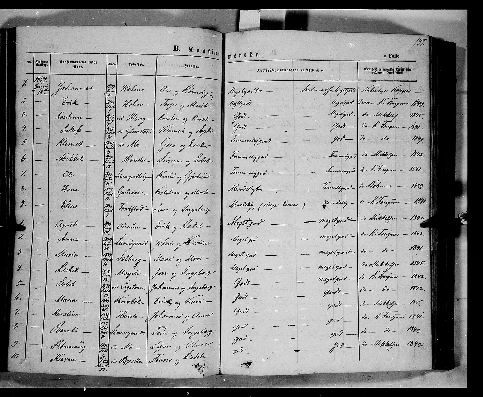 Øyer prestekontor, AV/SAH-PREST-084/H/Ha/Haa/L0005: Parish register (official) no. 5, 1842-1857, p. 197