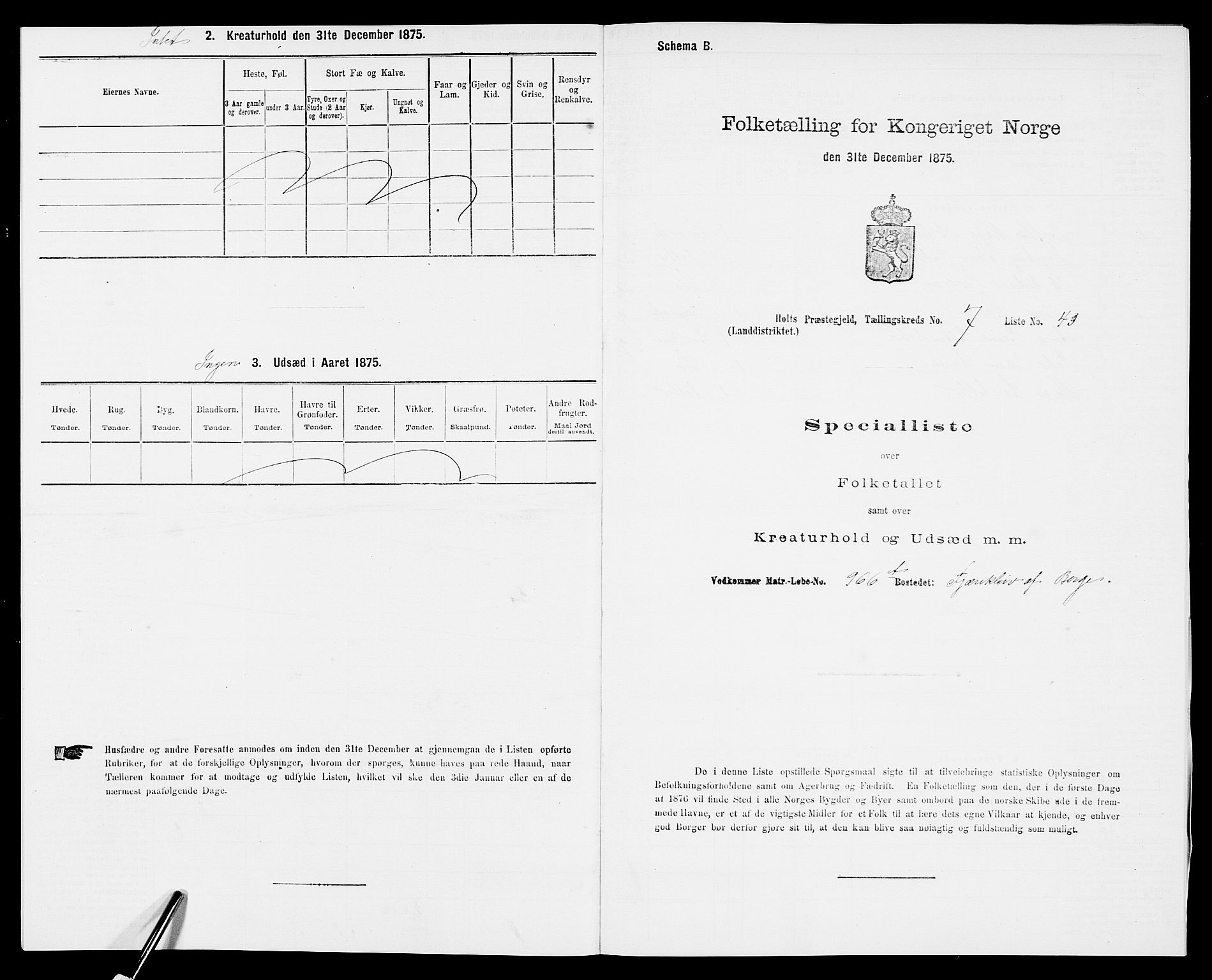 SAK, 1875 census for 0914L Holt/Holt, 1875, p. 861