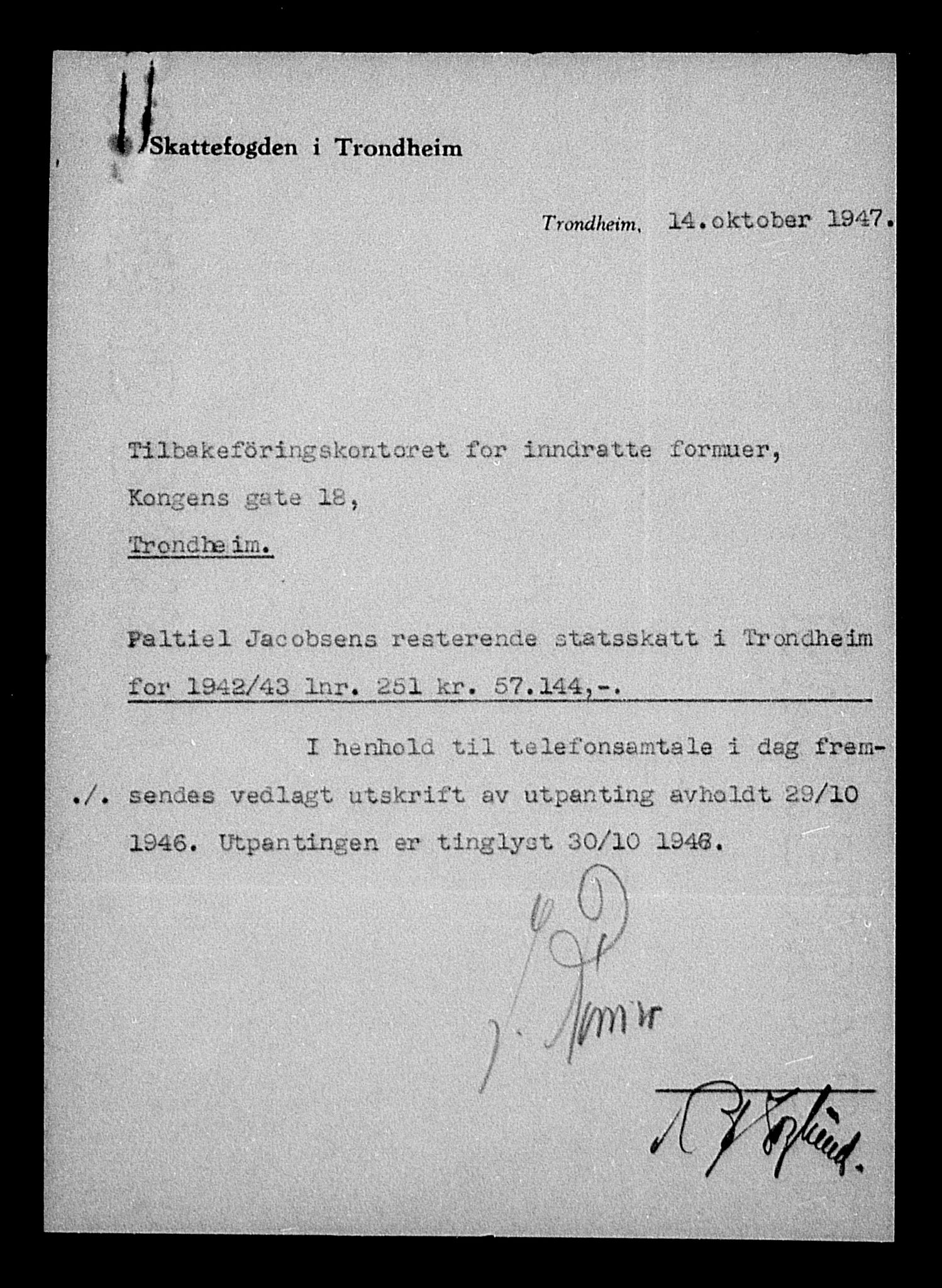 Justisdepartementet, Tilbakeføringskontoret for inndratte formuer, AV/RA-S-1564/H/Hc/Hca/L0899: --, 1945-1947, p. 23