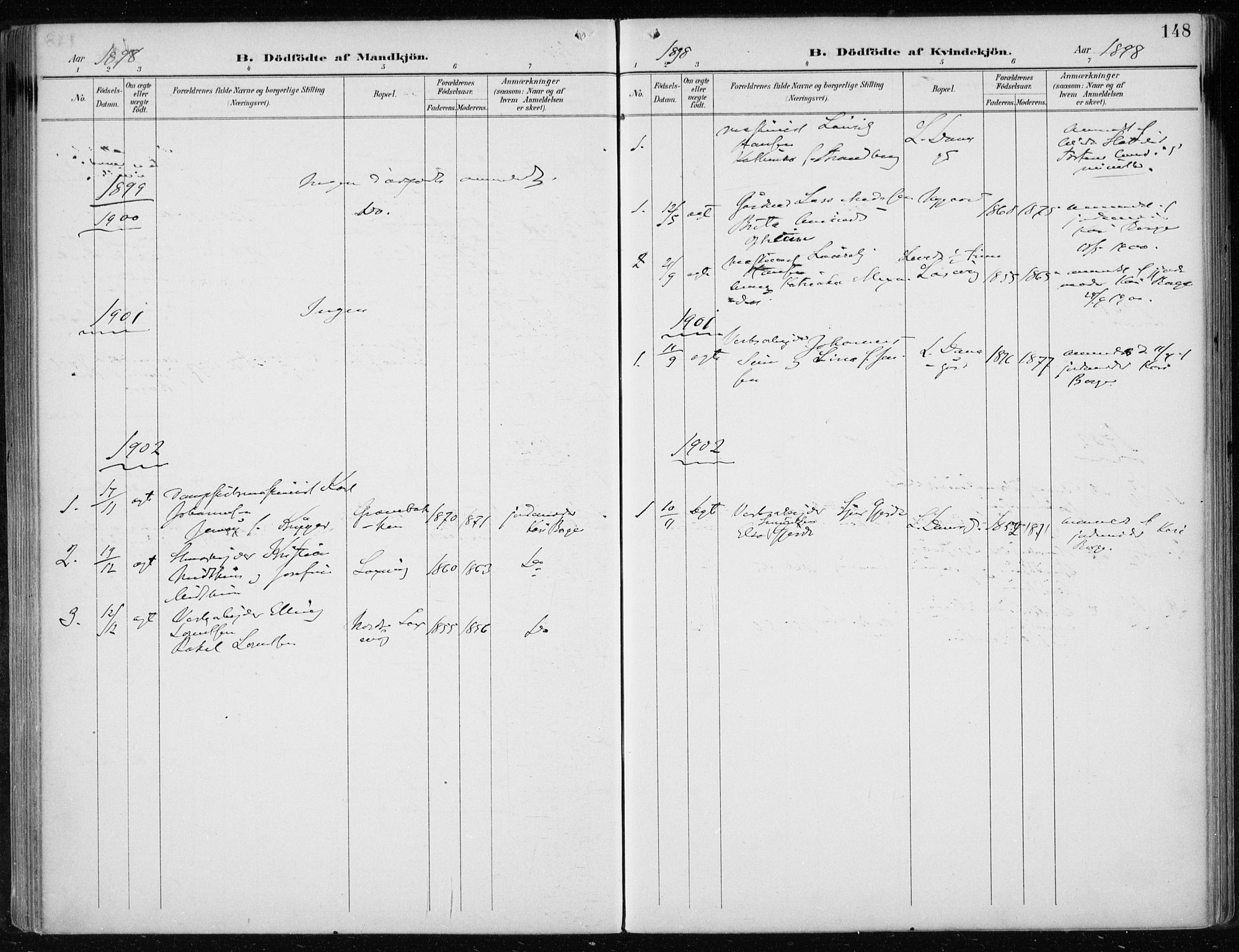 Askøy Sokneprestembete, AV/SAB-A-74101/H/Ha/Haa/Haae/L0003: Parish register (official) no. E 3, 1891-1903, p. 148