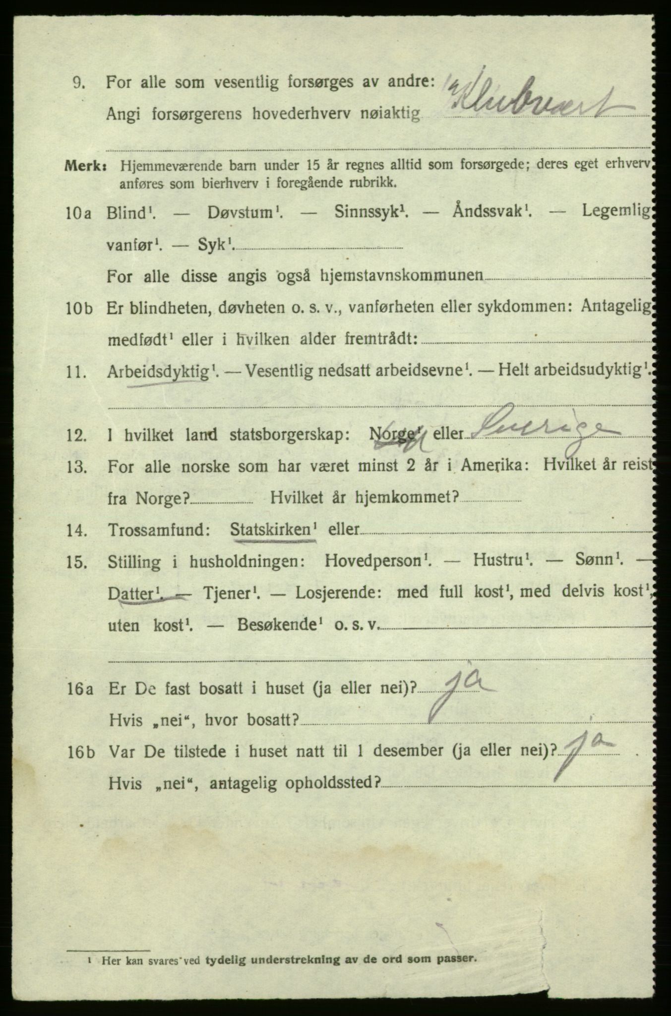 SAO, 1920 census for Fredrikshald, 1920, p. 22722