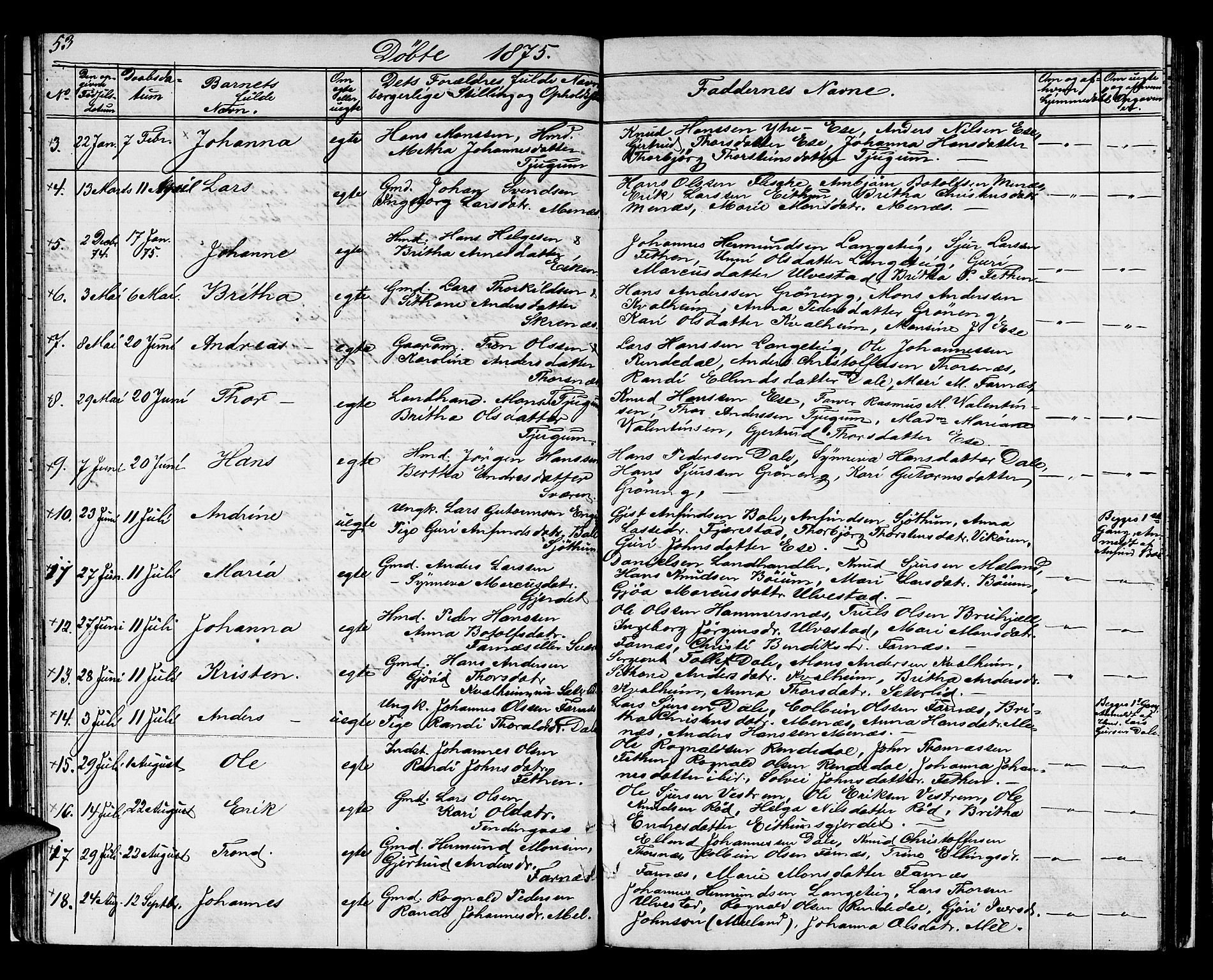 Balestrand sokneprestembete, AV/SAB-A-79601/H/Hab/Haba/L0001: Parish register (copy) no. A 1, 1853-1880, p. 53