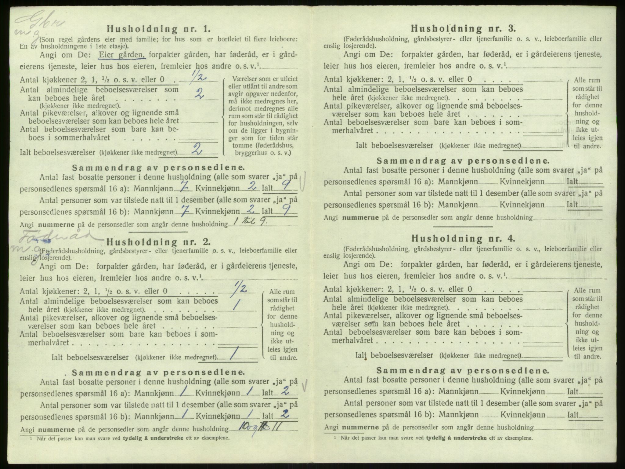 SAB, 1920 census for Hosanger, 1920, p. 614