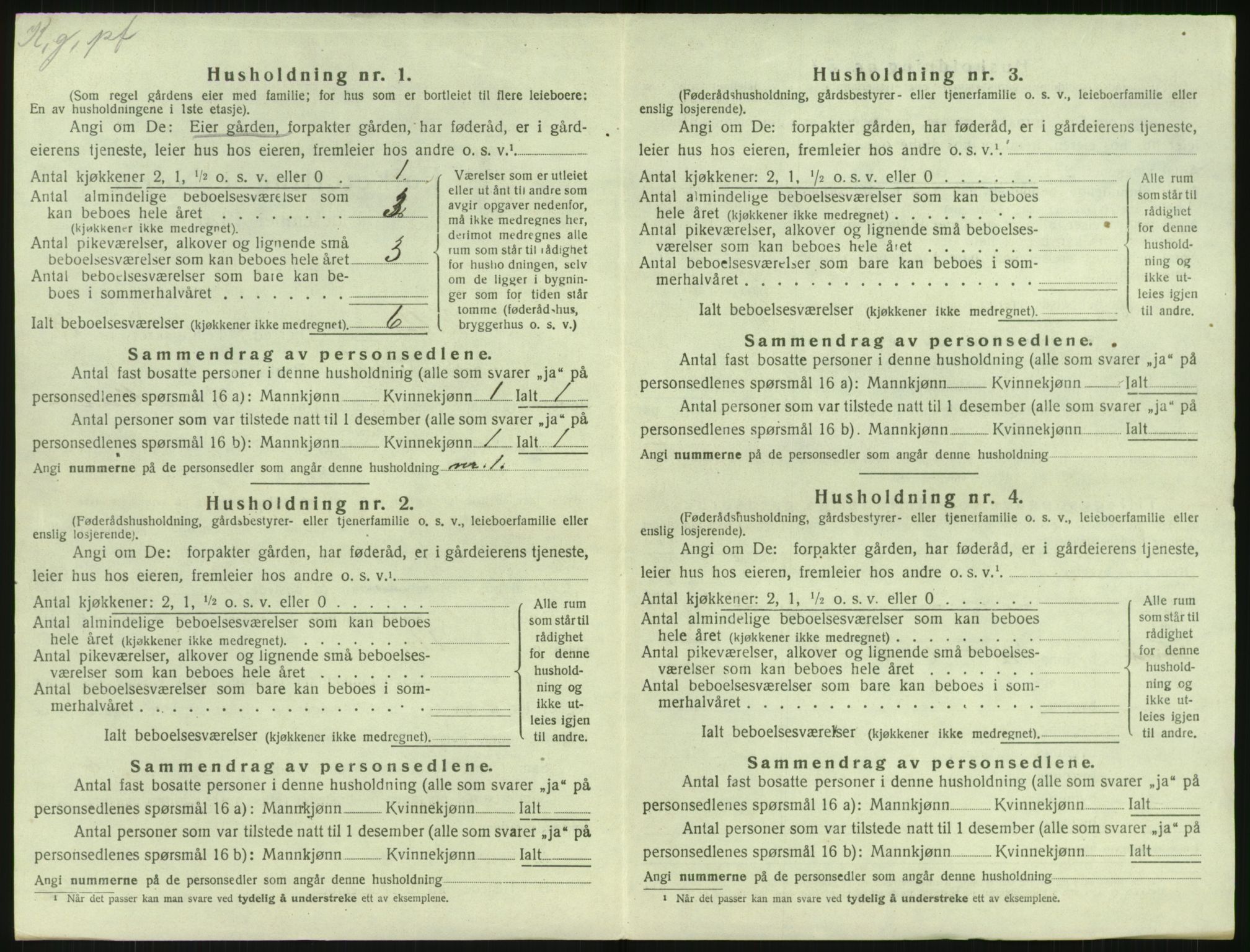 SAK, 1920 census for Holt, 1920, p. 1357