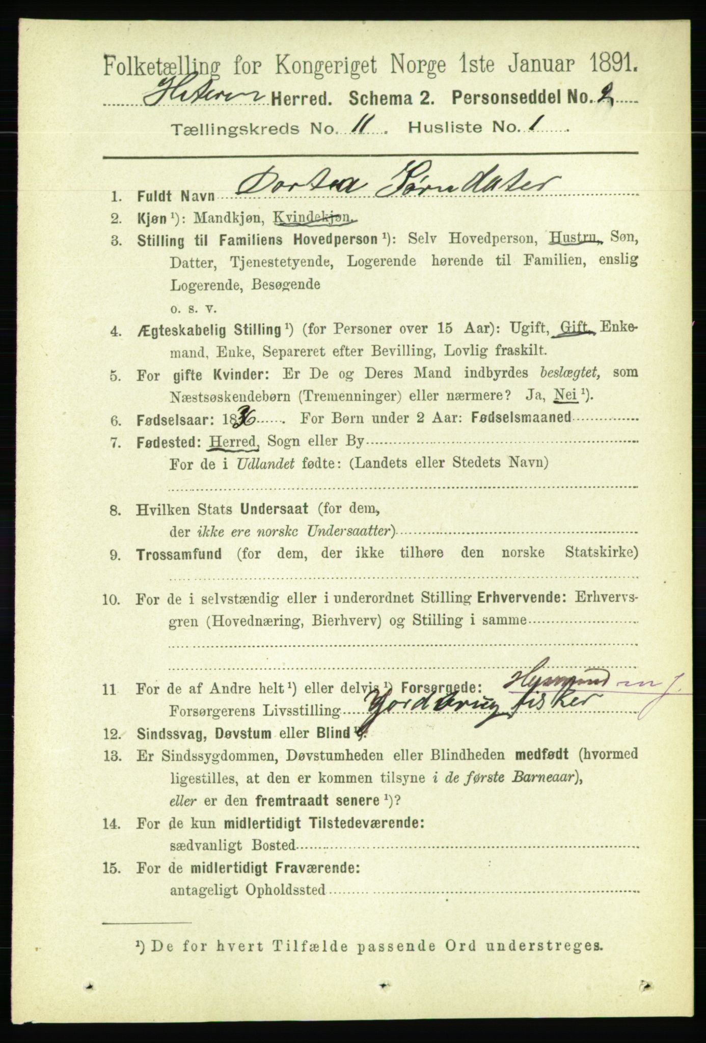 RA, 1891 census for 1617 Hitra, 1891, p. 2439