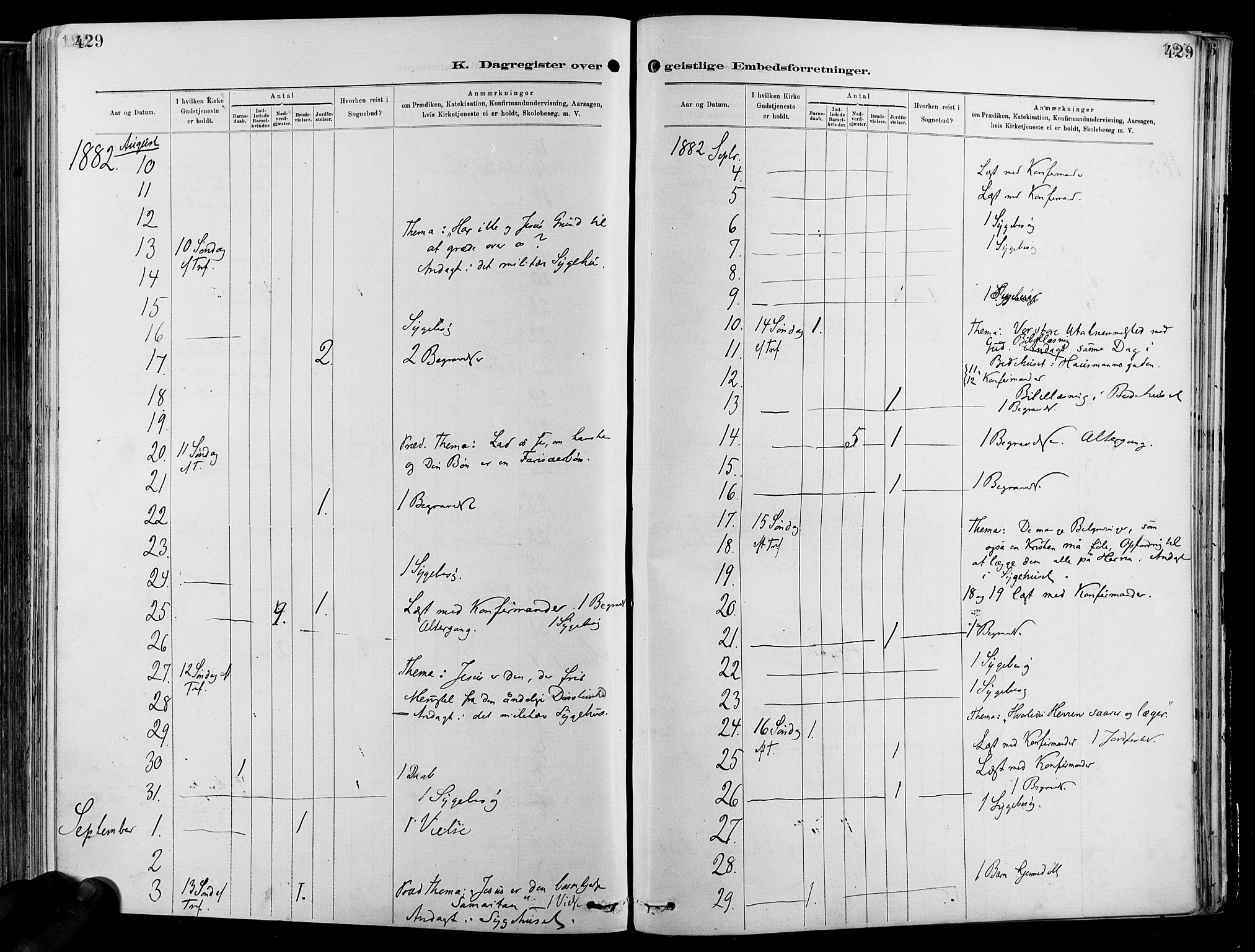 Garnisonsmenigheten Kirkebøker, AV/SAO-A-10846/F/Fa/L0012: Parish register (official) no. 12, 1880-1893, p. 429