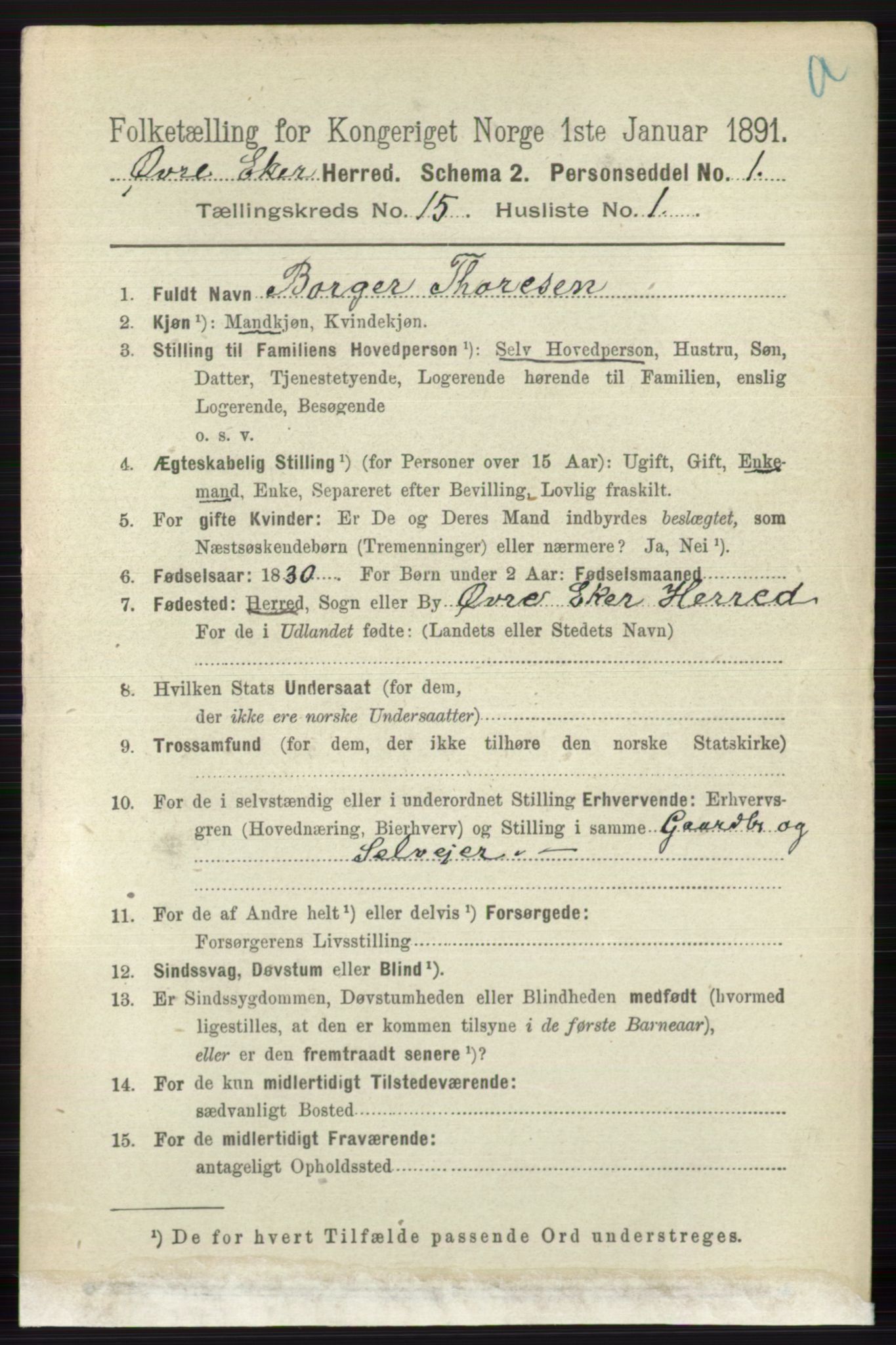RA, 1891 census for 0624 Øvre Eiker, 1891, p. 7051