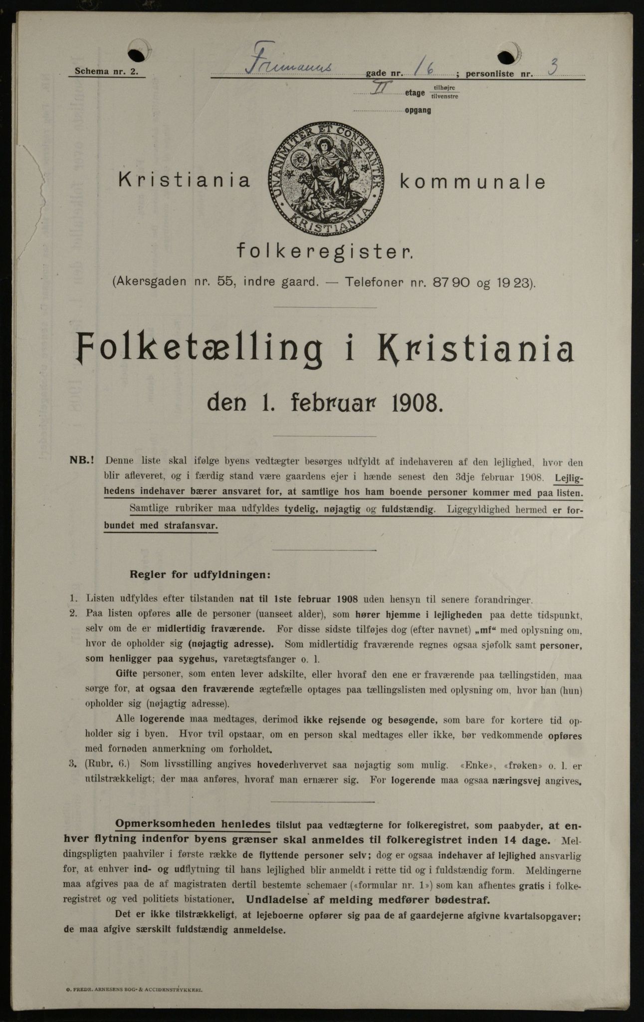 OBA, Municipal Census 1908 for Kristiania, 1908, p. 24309