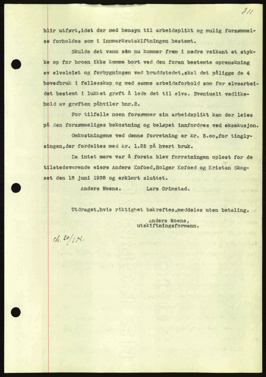 Nordmøre sorenskriveri, AV/SAT-A-4132/1/2/2Ca: Mortgage book no. B84, 1938-1939, Diary no: : 2784/1938