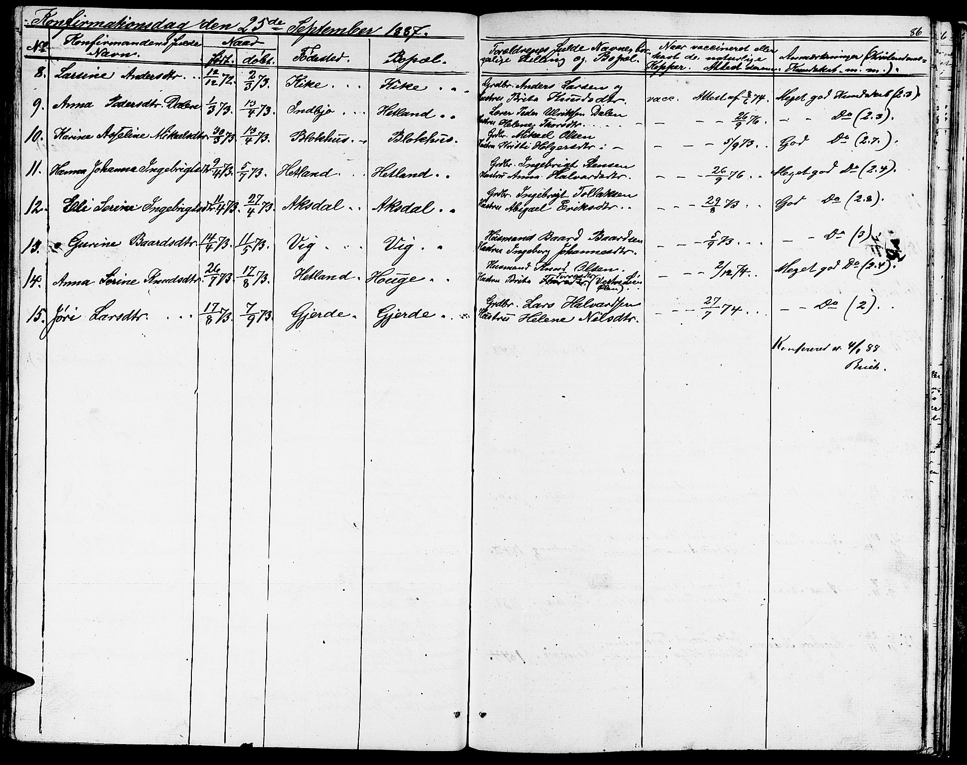 Fjelberg sokneprestembete, AV/SAB-A-75201/H/Hab: Parish register (copy) no. A 3, 1865-1887, p. 86