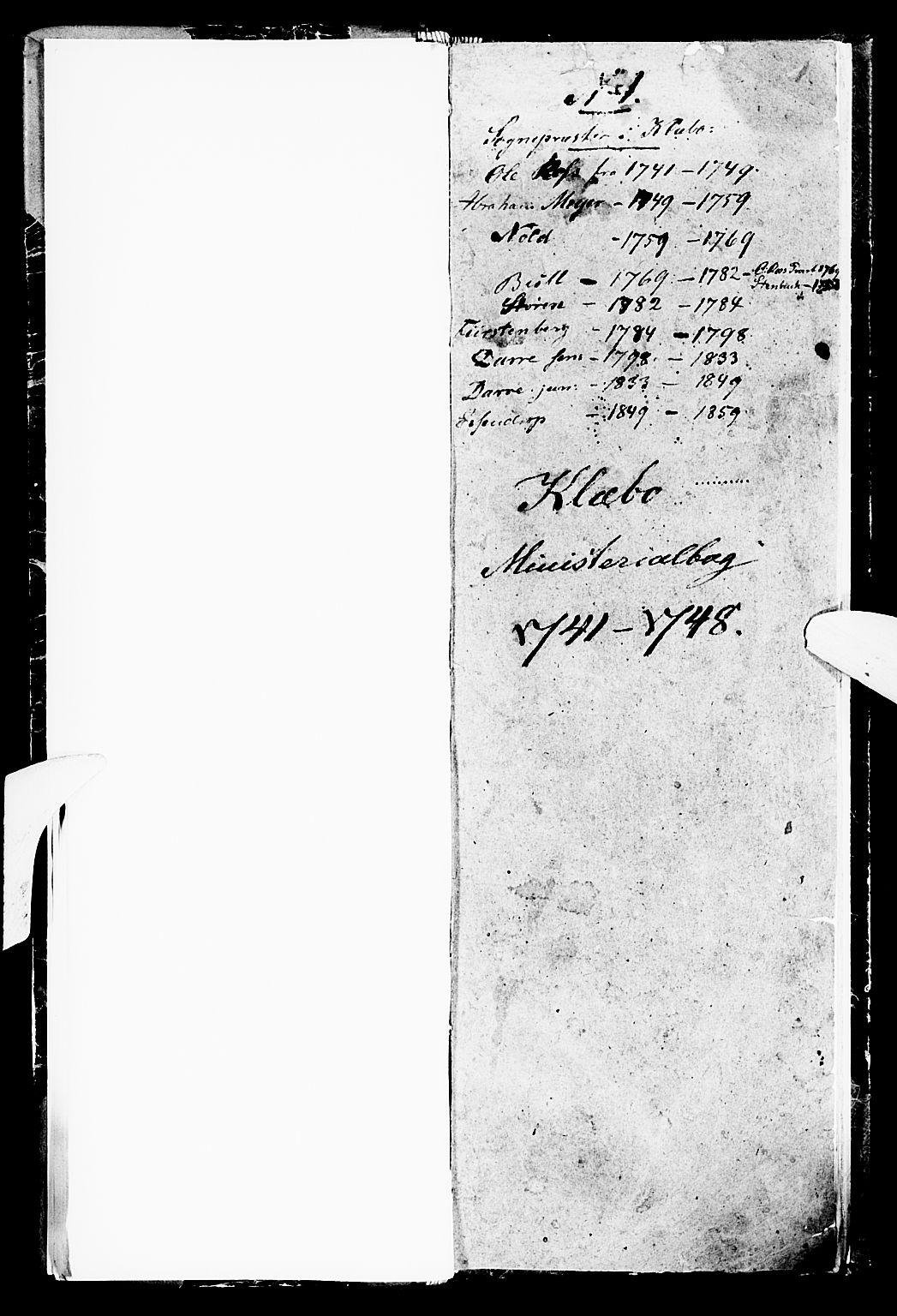 Ministerialprotokoller, klokkerbøker og fødselsregistre - Sør-Trøndelag, SAT/A-1456/618/L0436: Parish register (official) no. 618A01, 1741-1749, p. 1