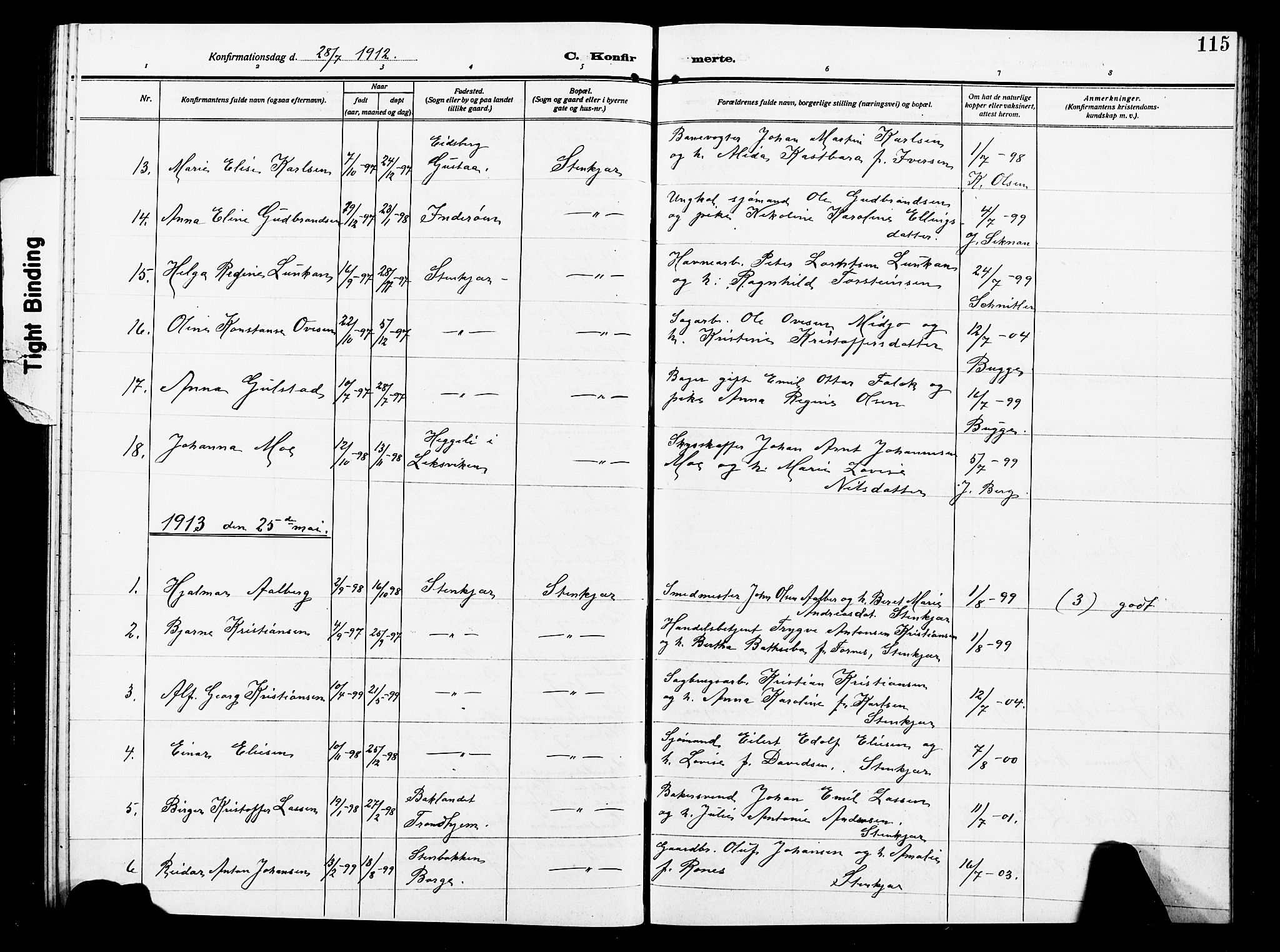 Ministerialprotokoller, klokkerbøker og fødselsregistre - Nord-Trøndelag, SAT/A-1458/739/L0376: Parish register (copy) no. 739C04, 1908-1917, p. 115
