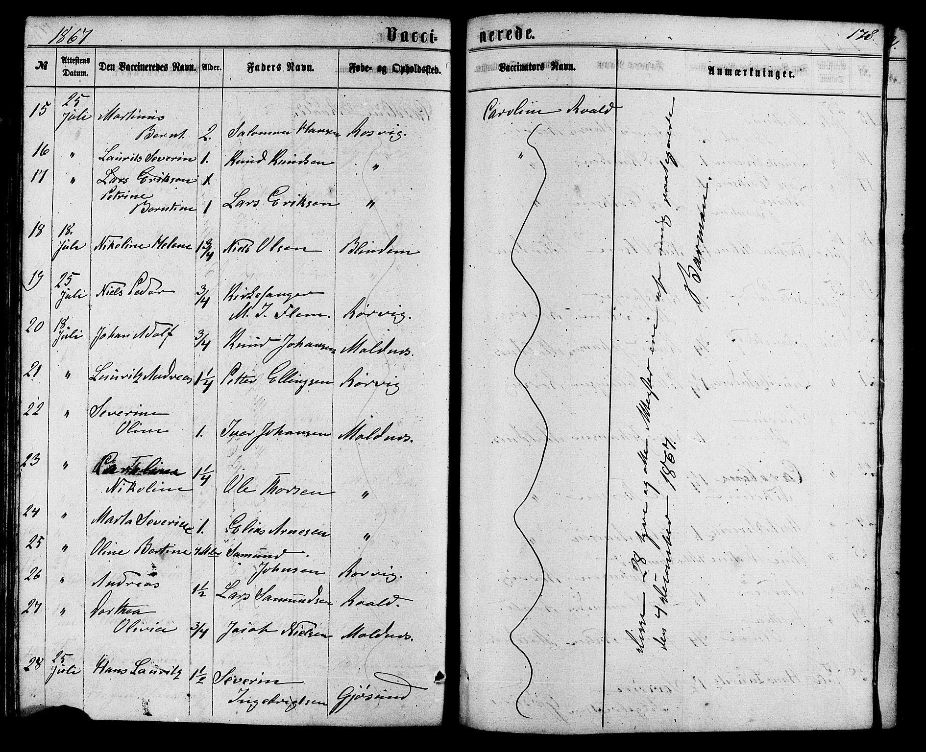 Ministerialprotokoller, klokkerbøker og fødselsregistre - Møre og Romsdal, AV/SAT-A-1454/537/L0518: Parish register (official) no. 537A02, 1862-1876, p. 178