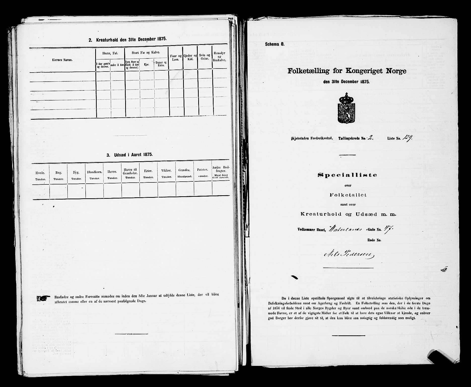 RA, 1875 census for 0103B Fredrikstad/Fredrikstad, 1875, p. 329