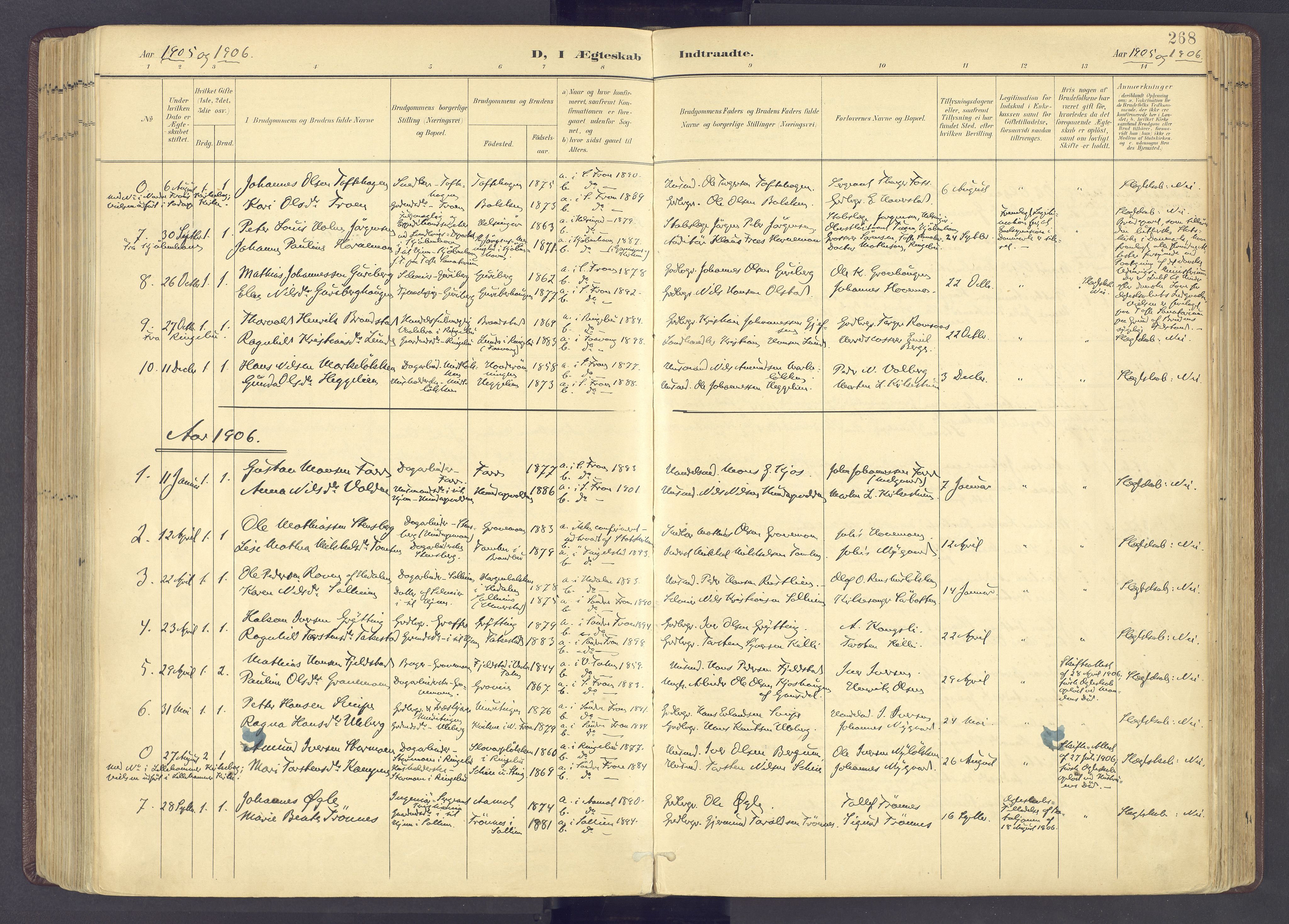 Sør-Fron prestekontor, AV/SAH-PREST-010/H/Ha/Haa/L0004: Parish register (official) no. 4, 1898-1919, p. 268