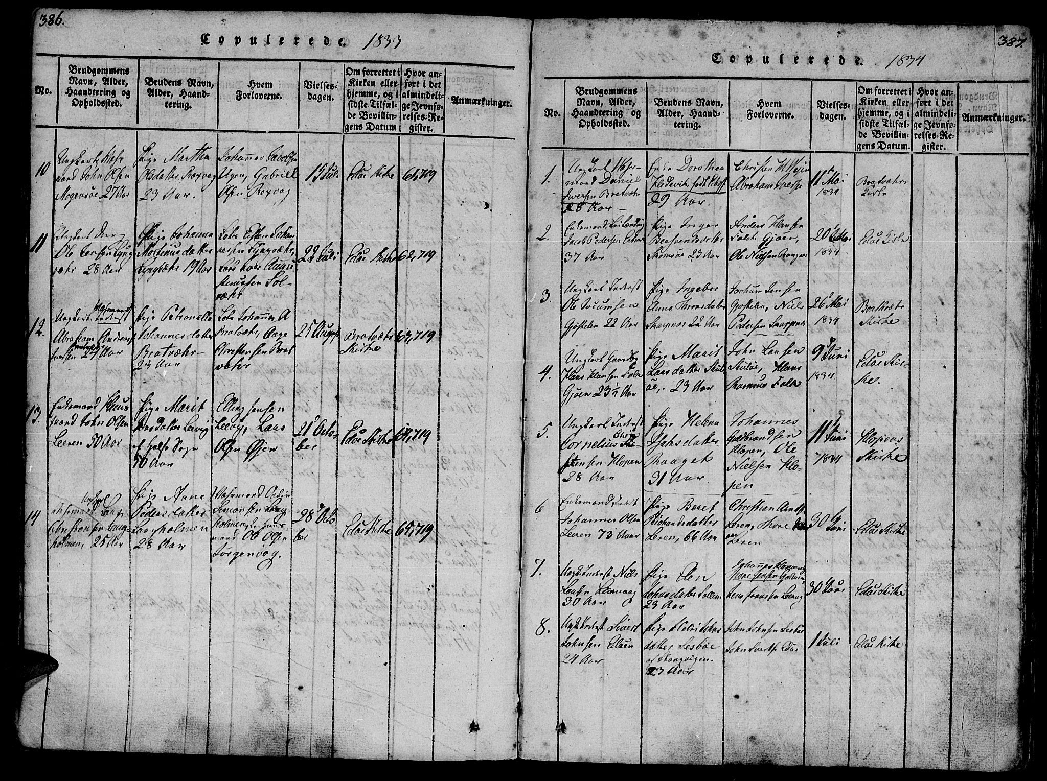 Ministerialprotokoller, klokkerbøker og fødselsregistre - Møre og Romsdal, AV/SAT-A-1454/581/L0933: Parish register (official) no. 581A03 /1, 1819-1836, p. 386-387