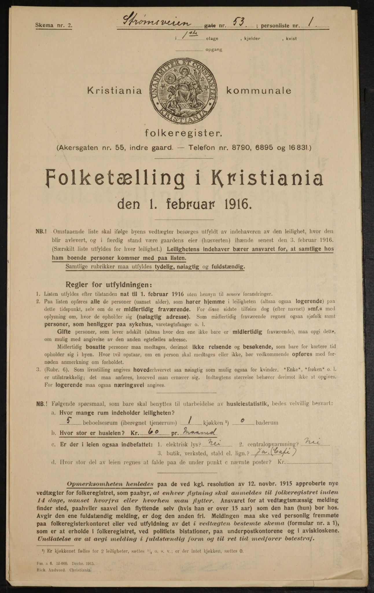 OBA, Municipal Census 1916 for Kristiania, 1916, p. 107198