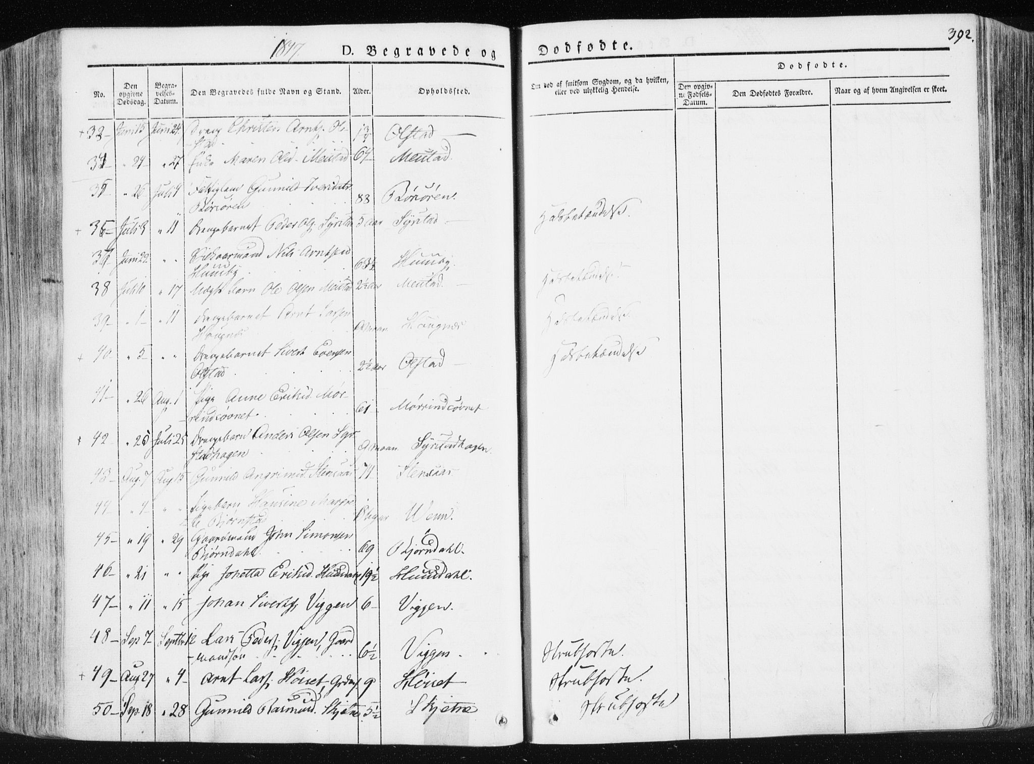 Ministerialprotokoller, klokkerbøker og fødselsregistre - Sør-Trøndelag, AV/SAT-A-1456/665/L0771: Parish register (official) no. 665A06, 1830-1856, p. 392