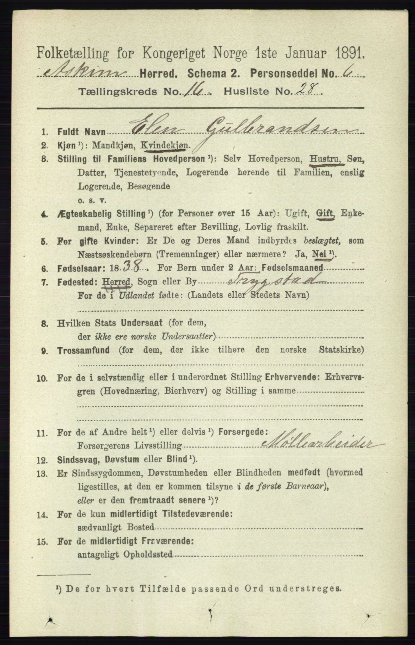 RA, 1891 census for 0124 Askim, 1891, p. 2807