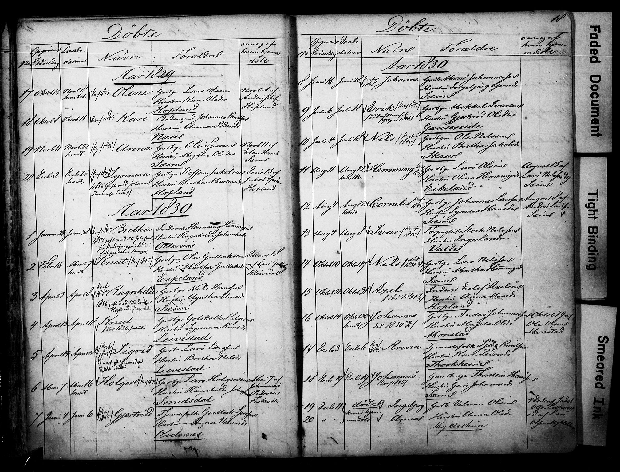 Alversund Sokneprestembete, SAB/A-73901/H/Ha/Hab: Parish register (copy) no. D 1, 1800-1870, p. 18