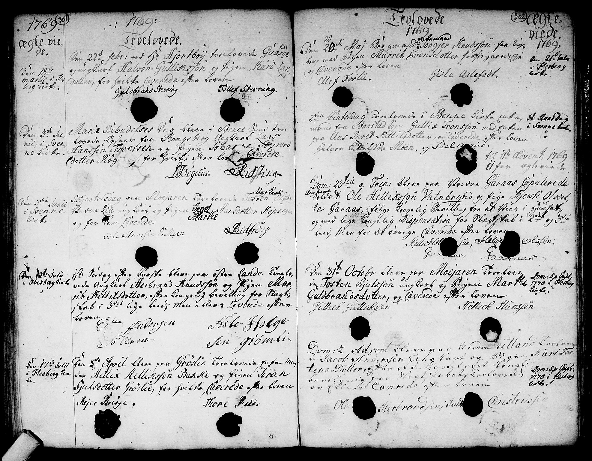Flesberg kirkebøker, SAKO/A-18/F/Fa/L0003: Parish register (official) no. I 3, 1748-1790, p. 301-302