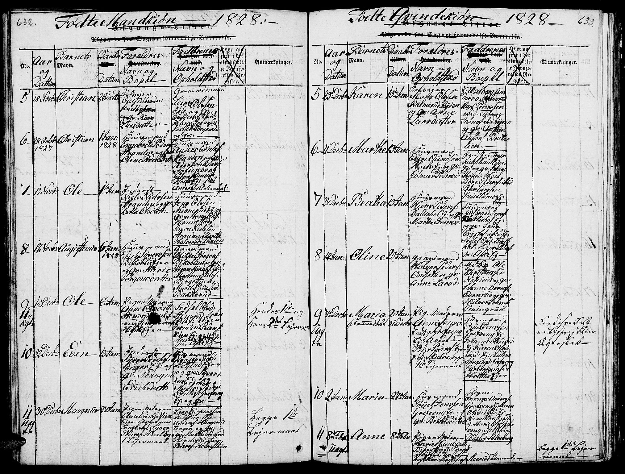 Nes prestekontor, Hedmark, AV/SAH-PREST-020/L/La/L0003: Parish register (copy) no. 3, 1814-1831, p. 632-633