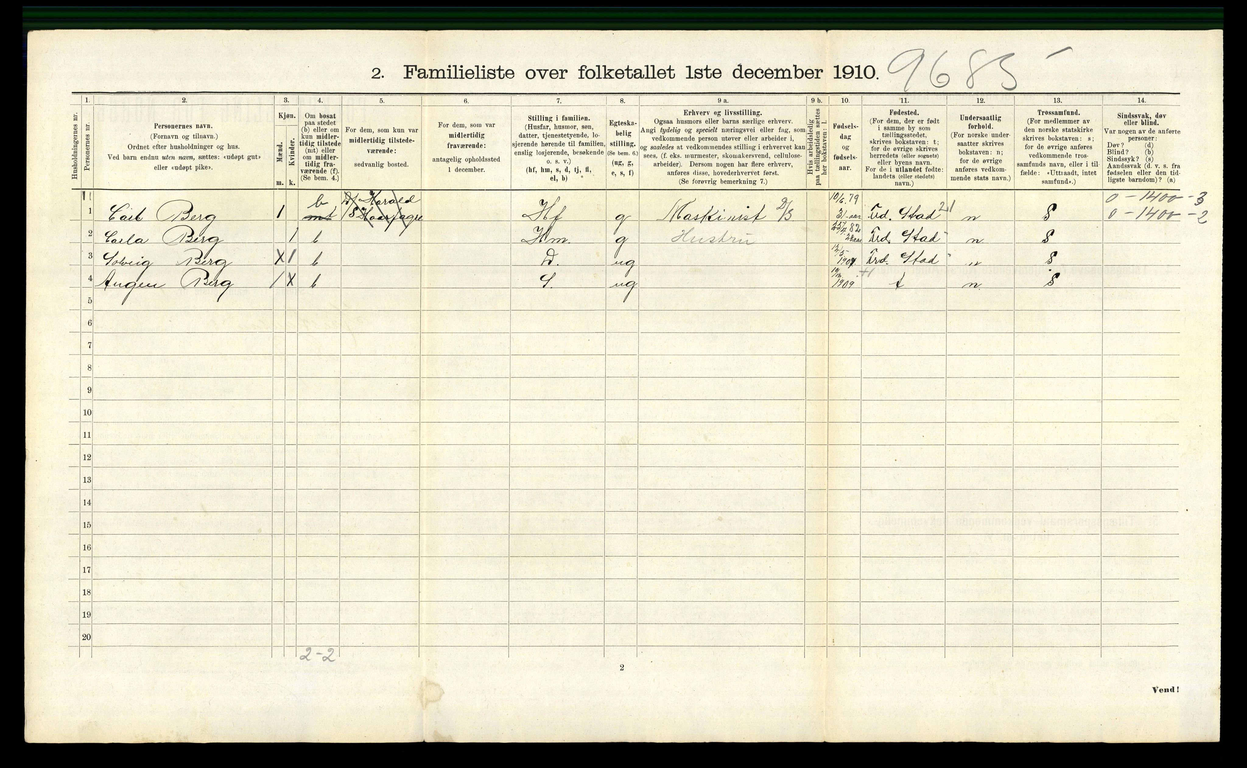 RA, 1910 census for Kristiansand, 1910, p. 6435