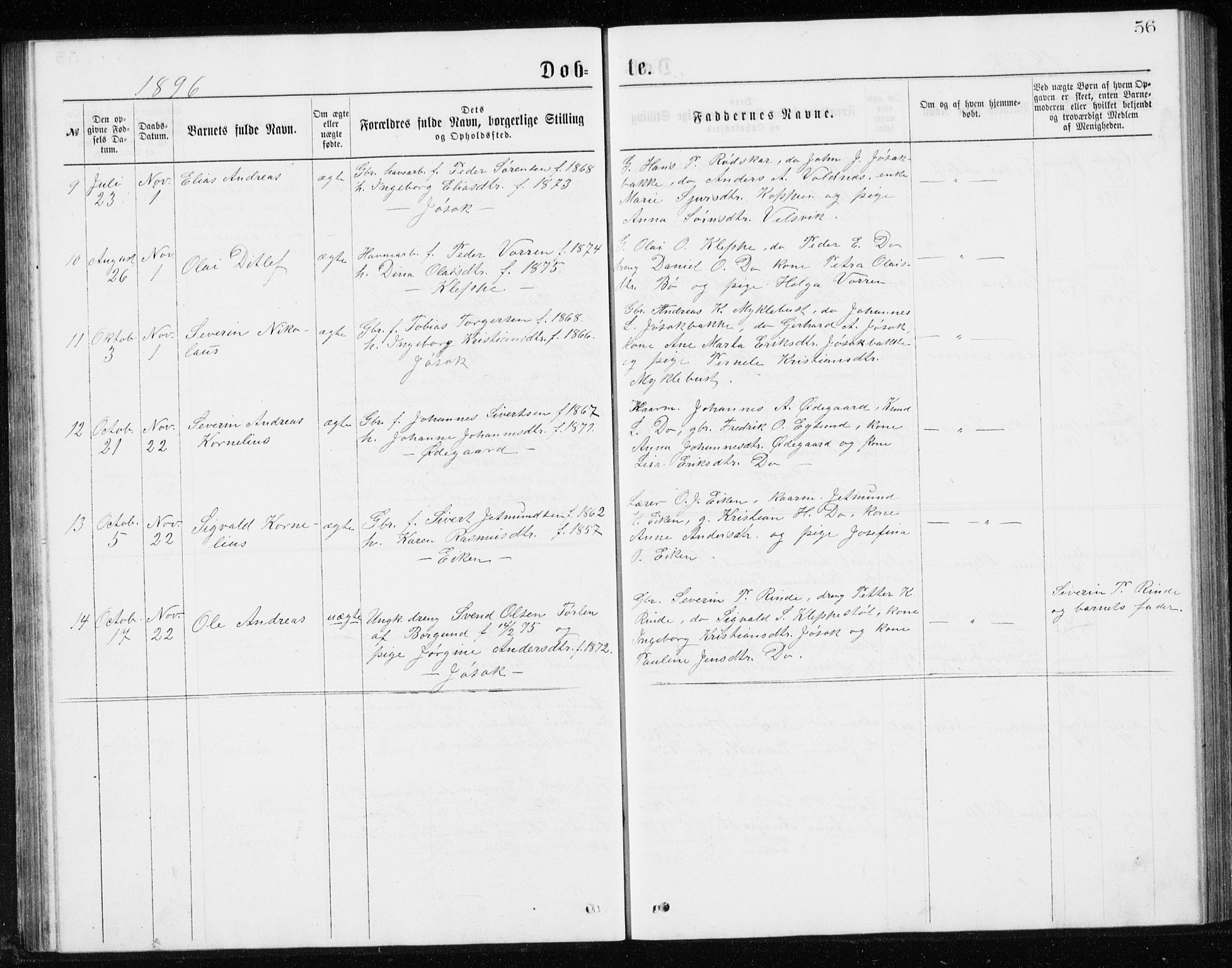 Ministerialprotokoller, klokkerbøker og fødselsregistre - Møre og Romsdal, AV/SAT-A-1454/508/L0097: Parish register (copy) no. 508C01, 1873-1897, p. 56