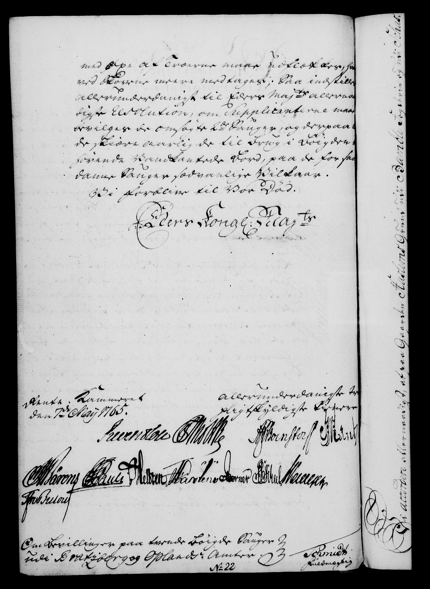 Rentekammeret, Kammerkanselliet, AV/RA-EA-3111/G/Gf/Gfa/L0047: Norsk relasjons- og resolusjonsprotokoll (merket RK 52.47), 1765, p. 200