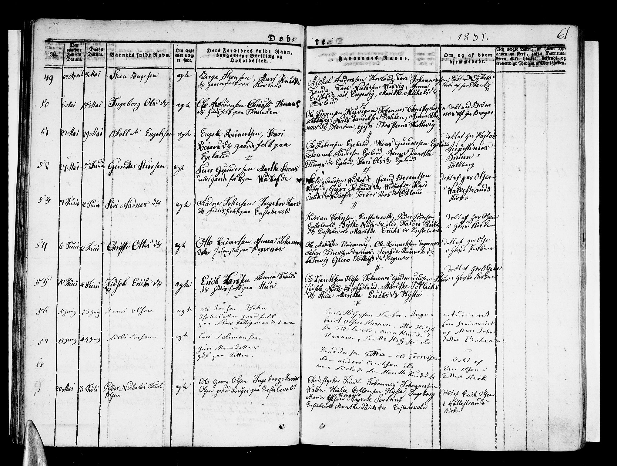 Stord sokneprestembete, AV/SAB-A-78201/H/Haa: Parish register (official) no. A 6, 1826-1840, p. 61