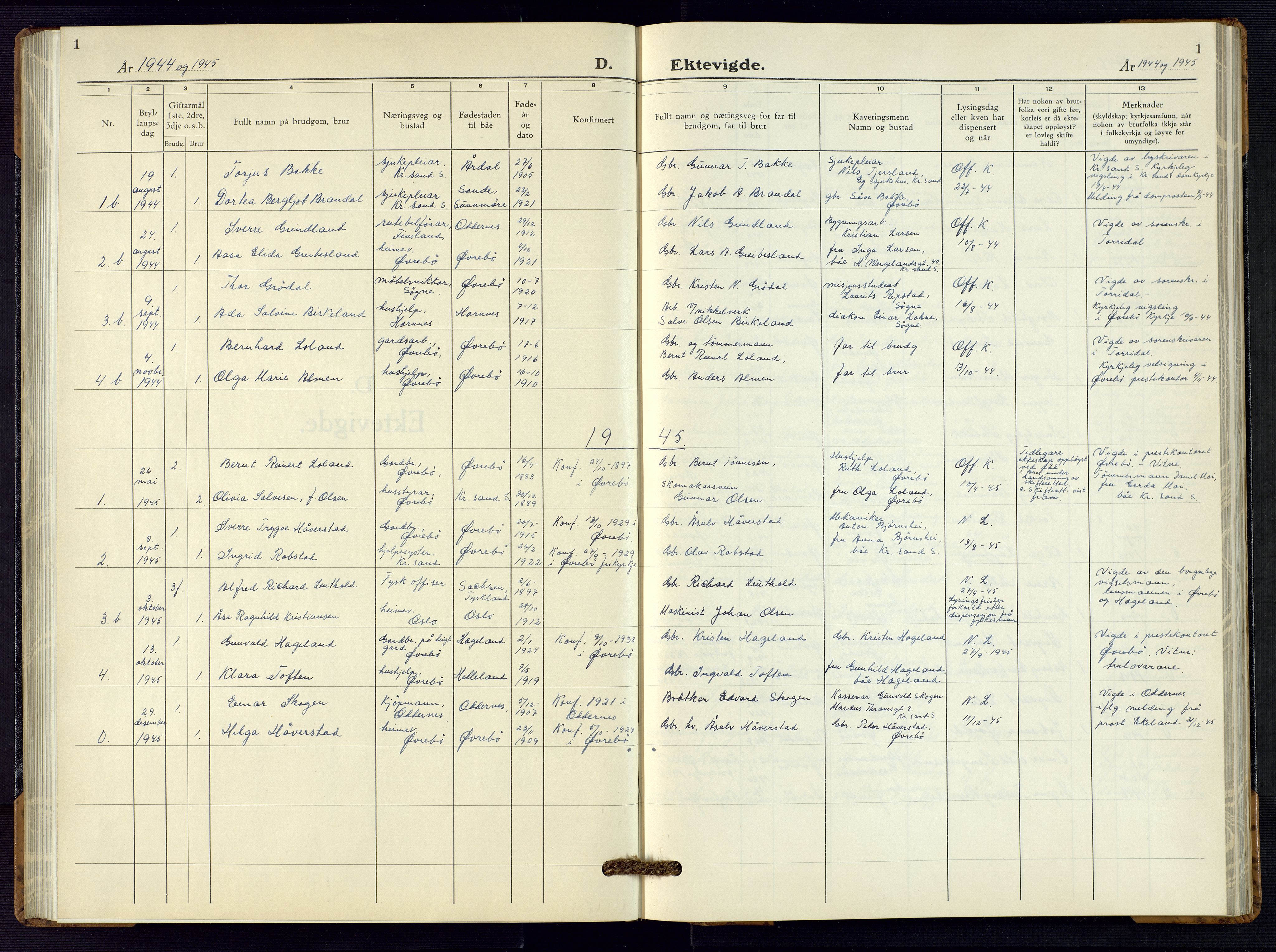 Vennesla sokneprestkontor, SAK/1111-0045/Fb/Fbc/L0004: Parish register (copy) no. B 4, 1921-1972, p. 1