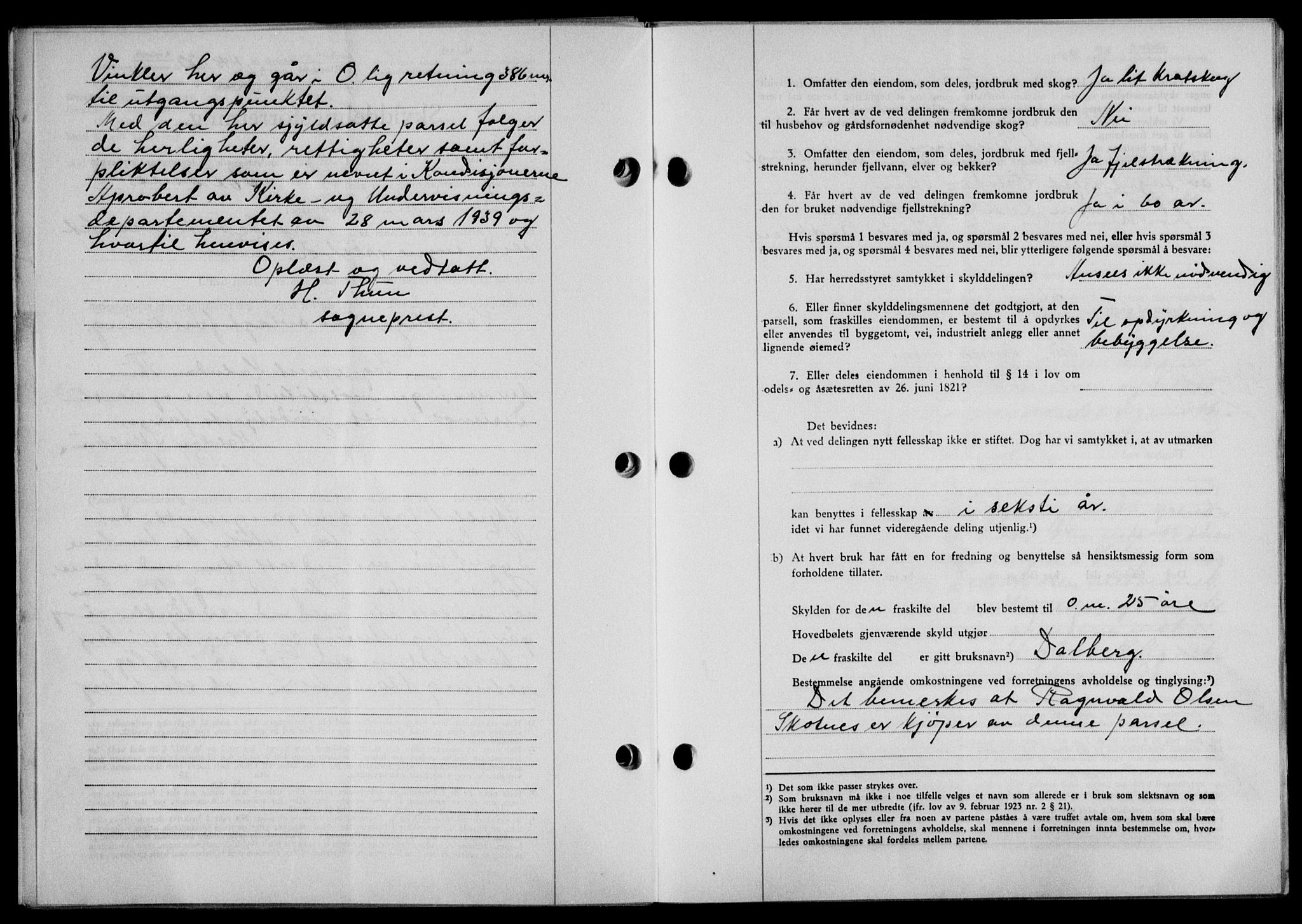 Lofoten sorenskriveri, SAT/A-0017/1/2/2C/L0005a: Mortgage book no. 5a, 1939-1939, Diary no: : 1145/1939