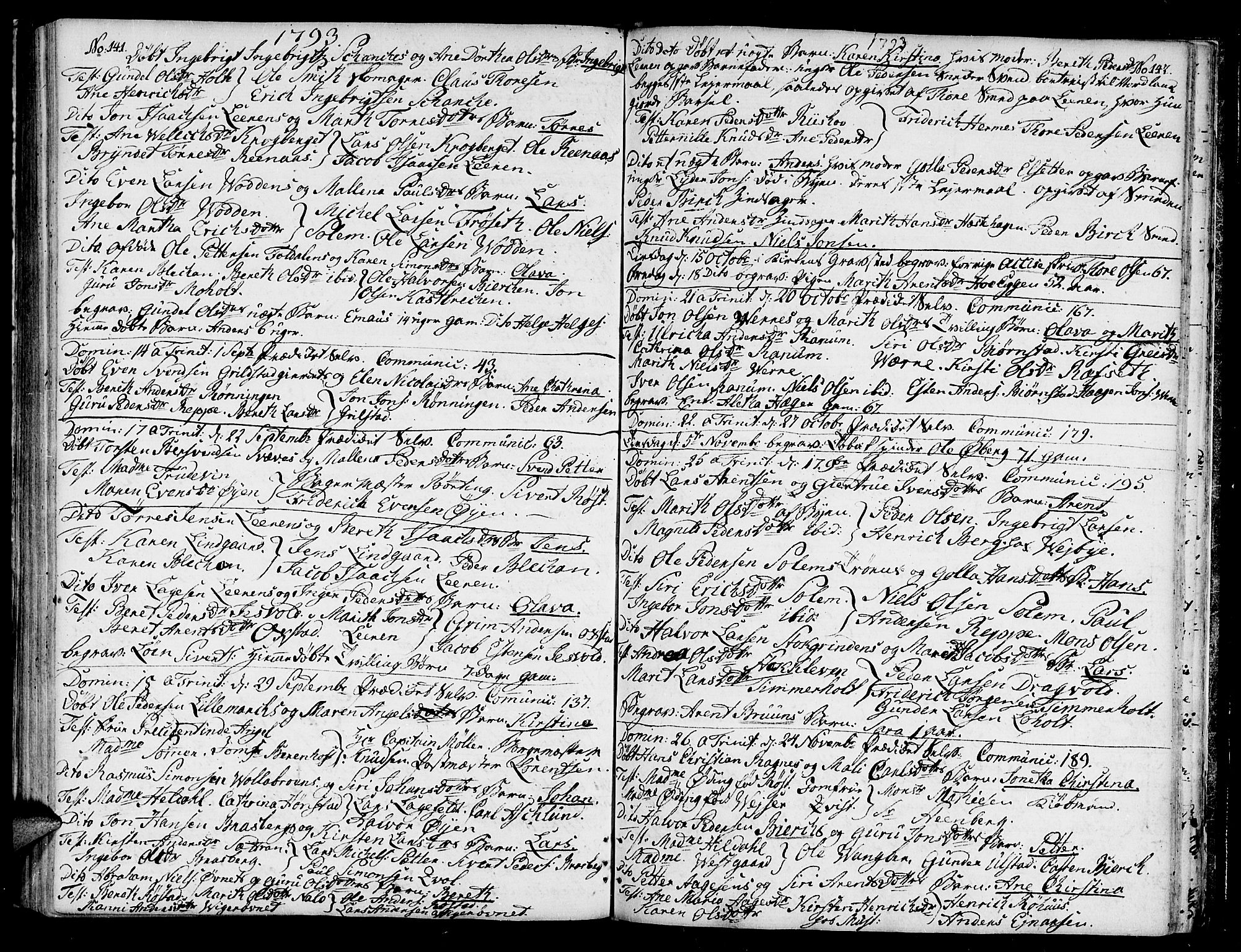 Ministerialprotokoller, klokkerbøker og fødselsregistre - Sør-Trøndelag, SAT/A-1456/604/L0180: Parish register (official) no. 604A01, 1780-1797, p. 141-142