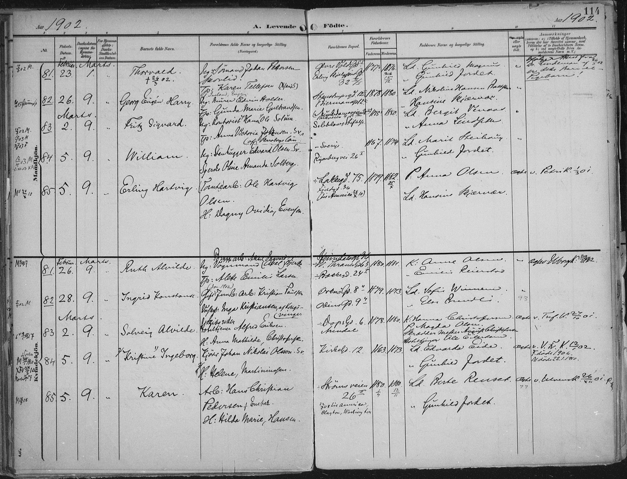 Rikshospitalet prestekontor Kirkebøker, SAO/A-10309b/F/L0012: Parish register (official) no. 12, 1901-1904, p. 114
