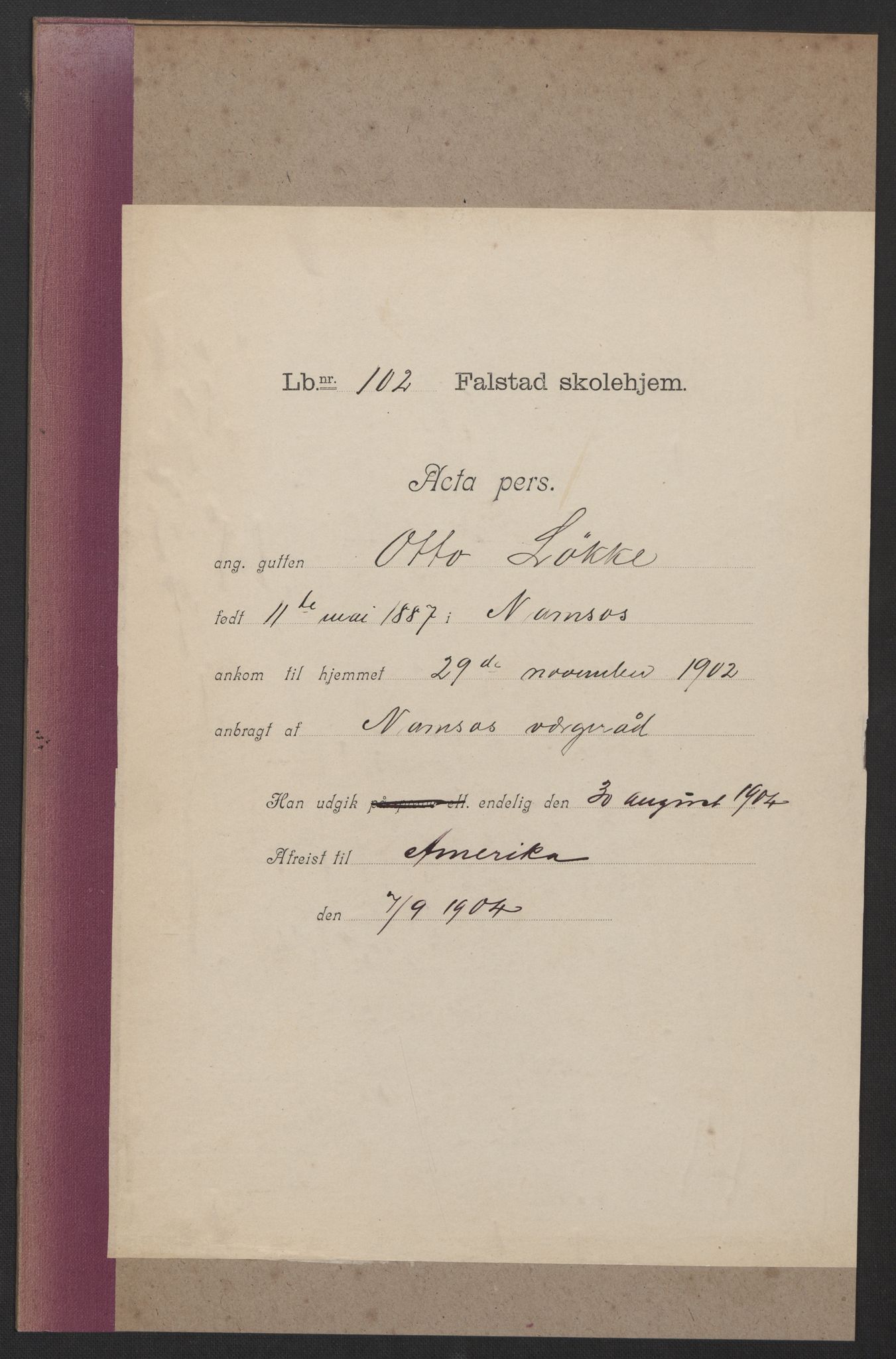 Falstad skolehjem, AV/RA-S-1676/E/Eb/L0005: Elevmapper løpenr. 99-120, 1902-1909, p. 49